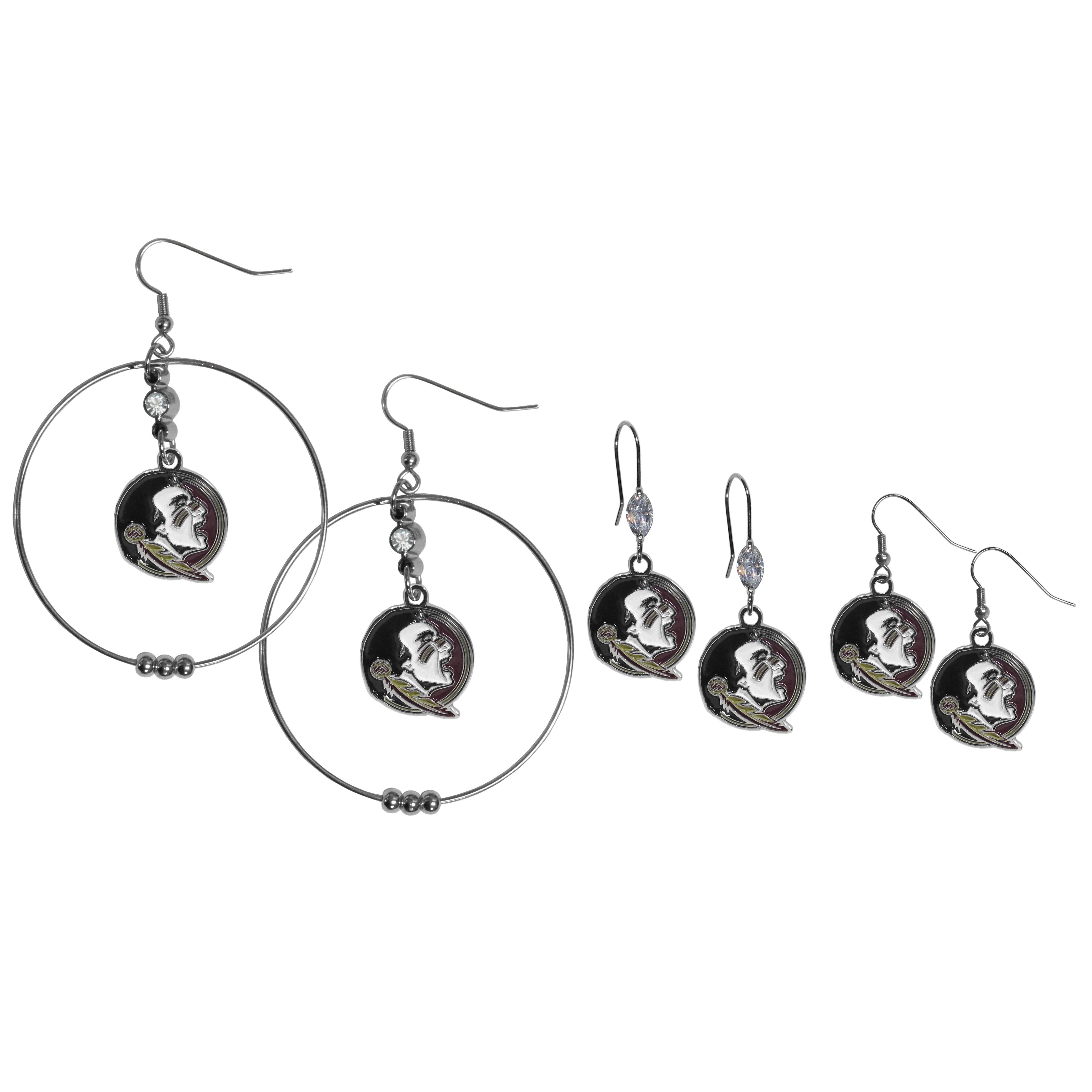 Florida St. Seminoles Earring Mix, Hoops and Dangle