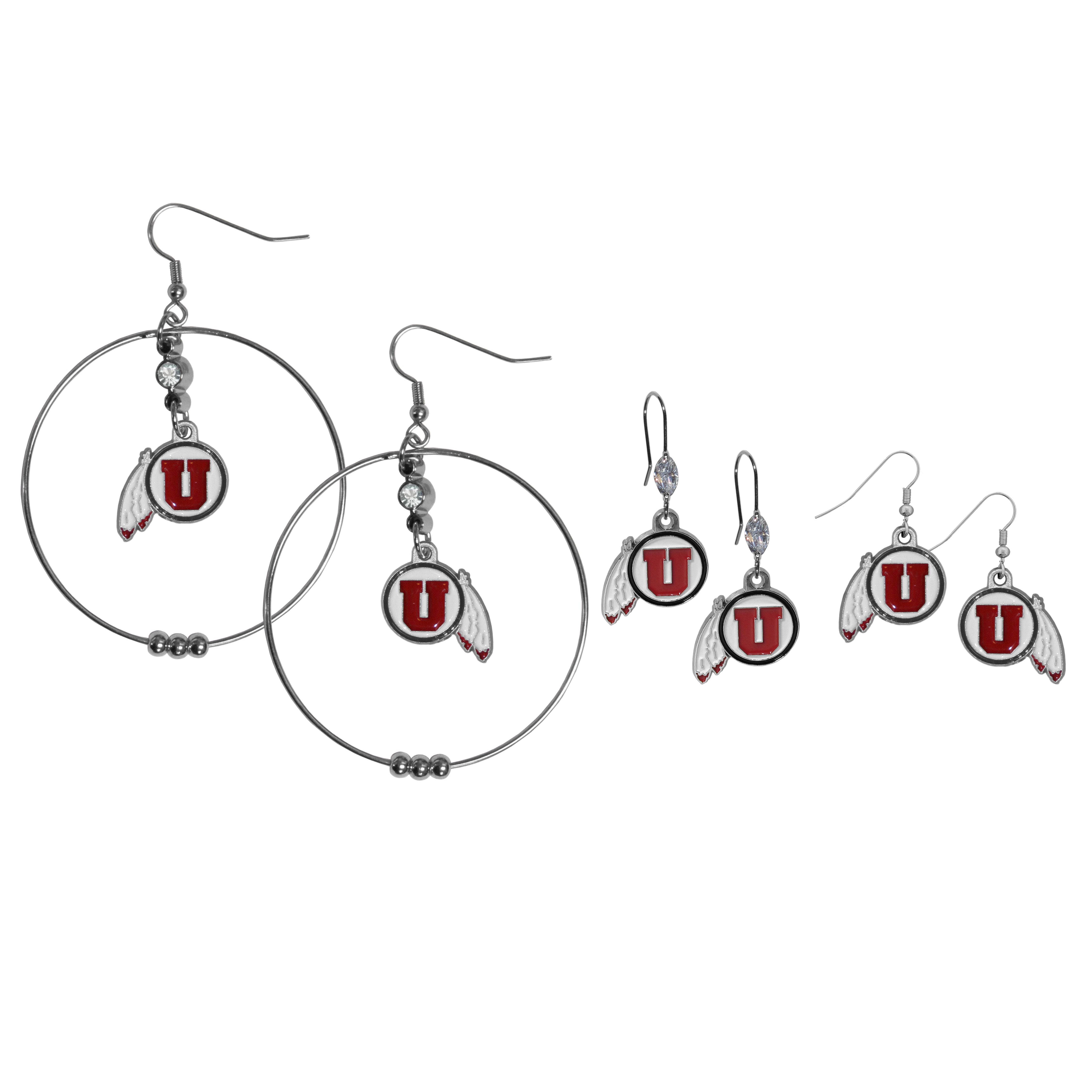 Utah Utes Earring Mix, Hoops and Dangle
