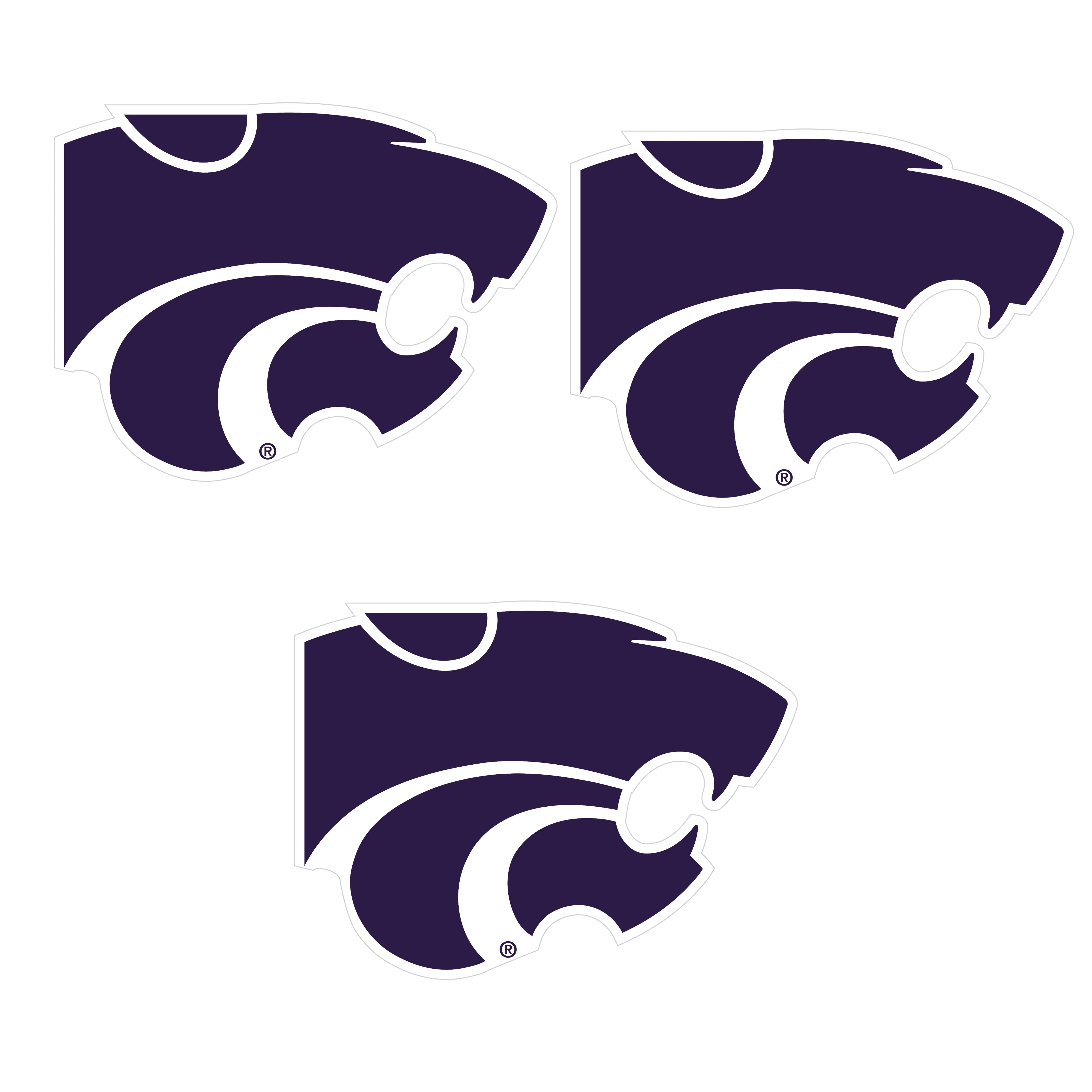 Kansas St. Wildcats Auto Decal 3 Pack