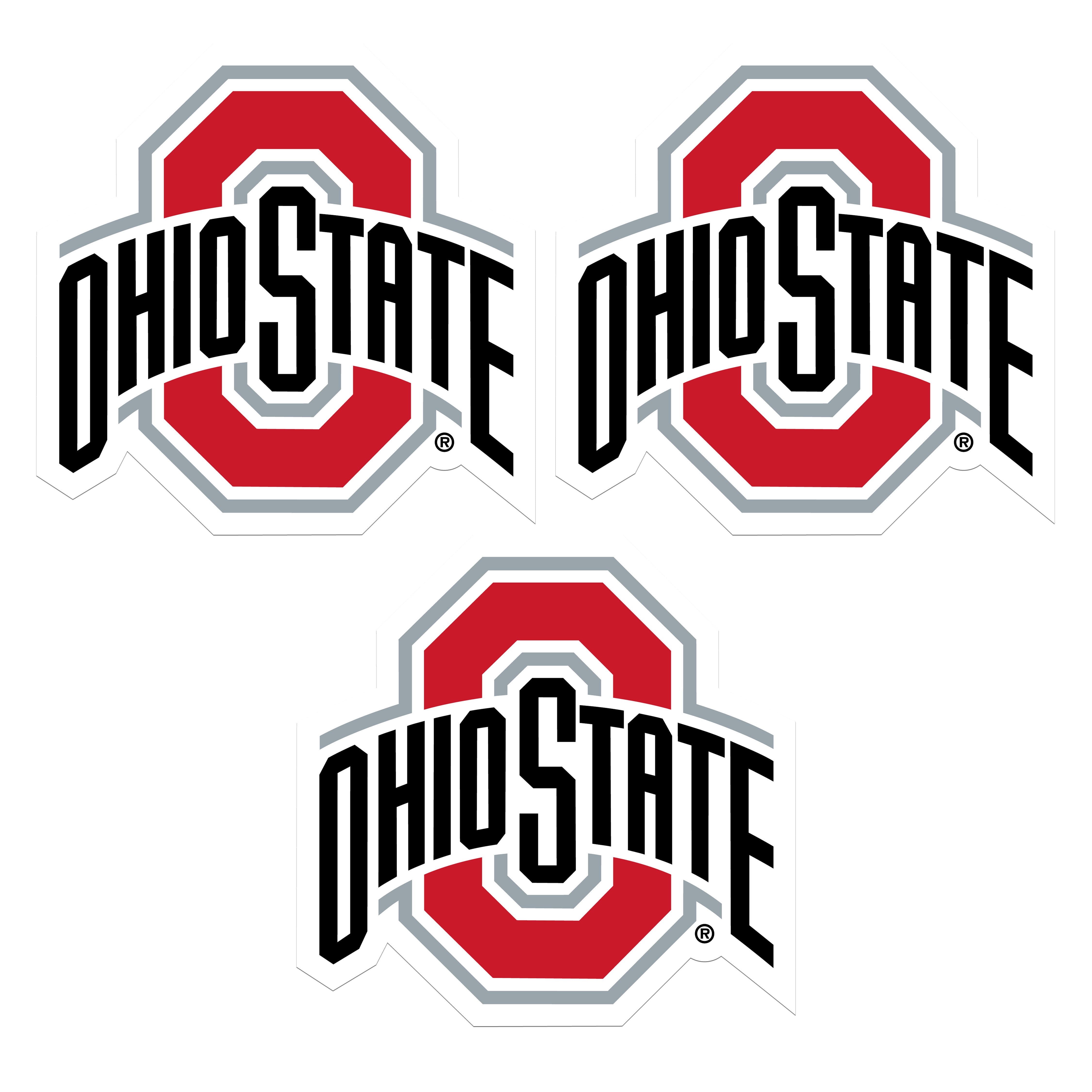 Ohio St. Buckeyes Auto Decal 3 Pack