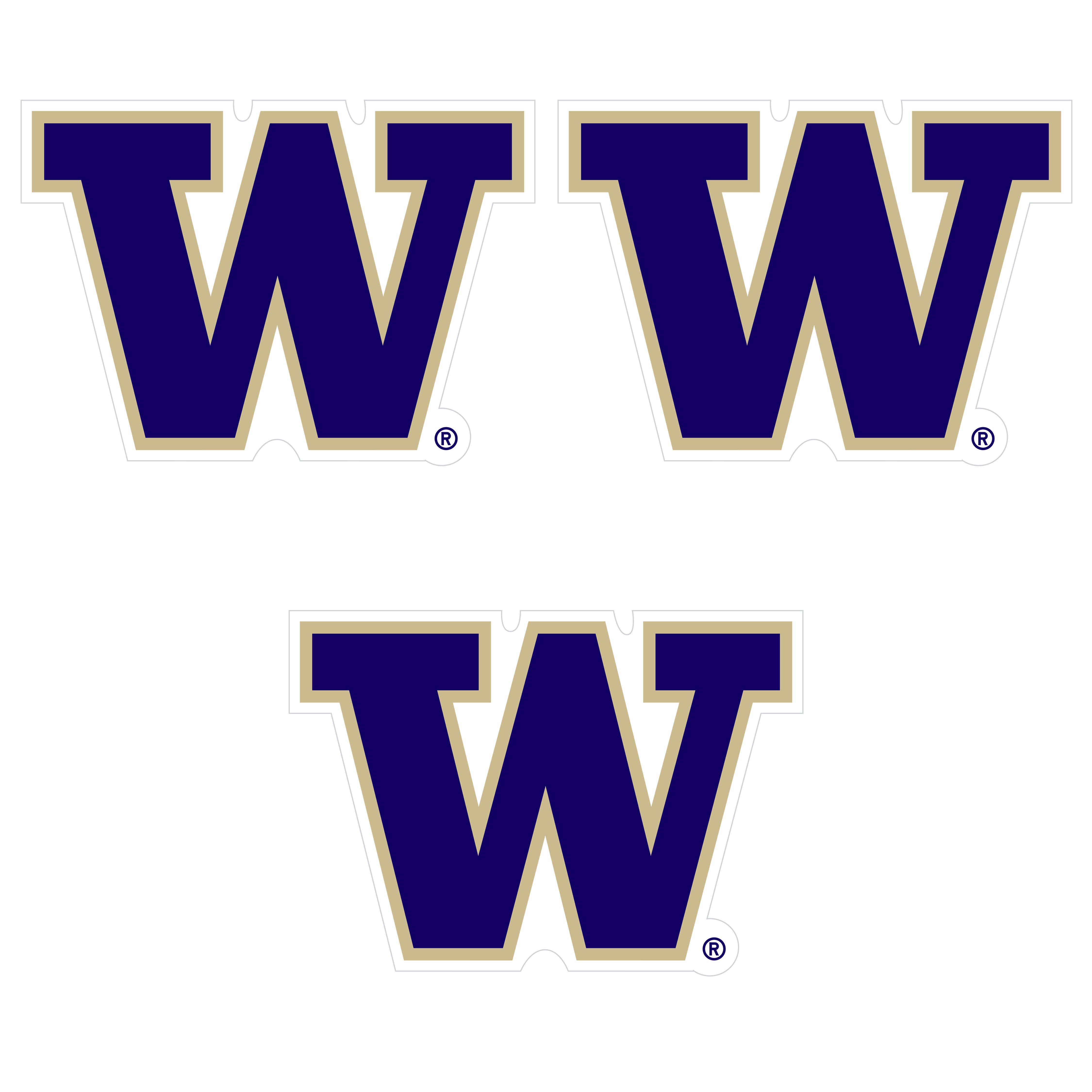 Washington Huskies Auto Decal 3 Pack