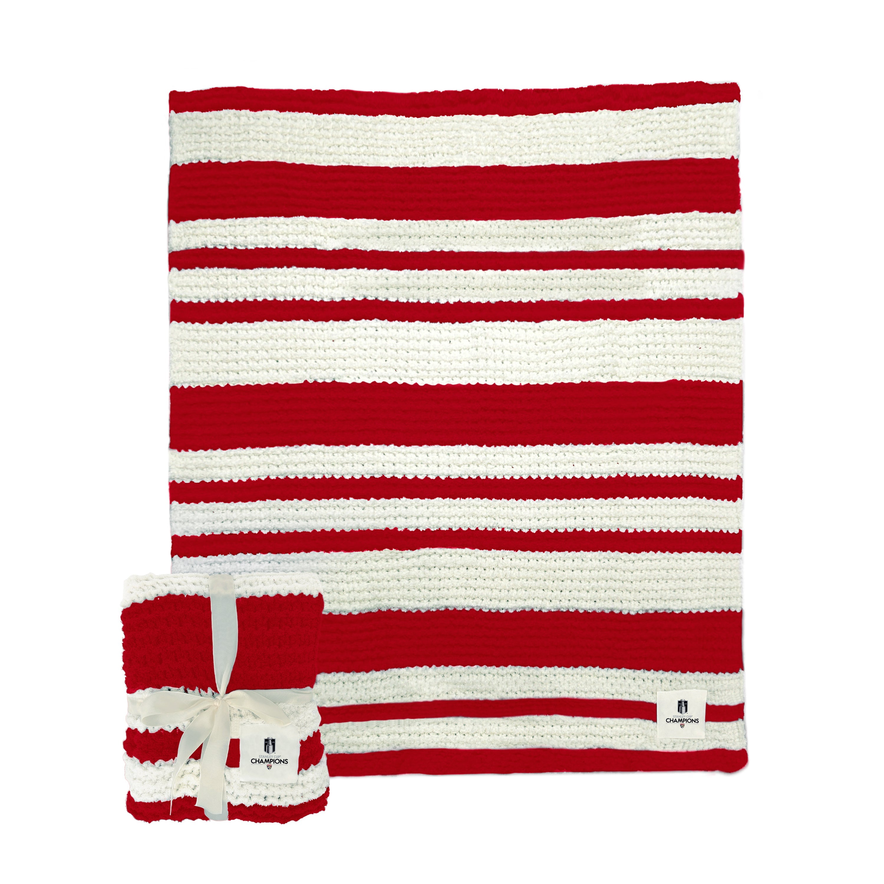 Florida Panthers 2025 Stanley Cup Champions Cable Knit Throw