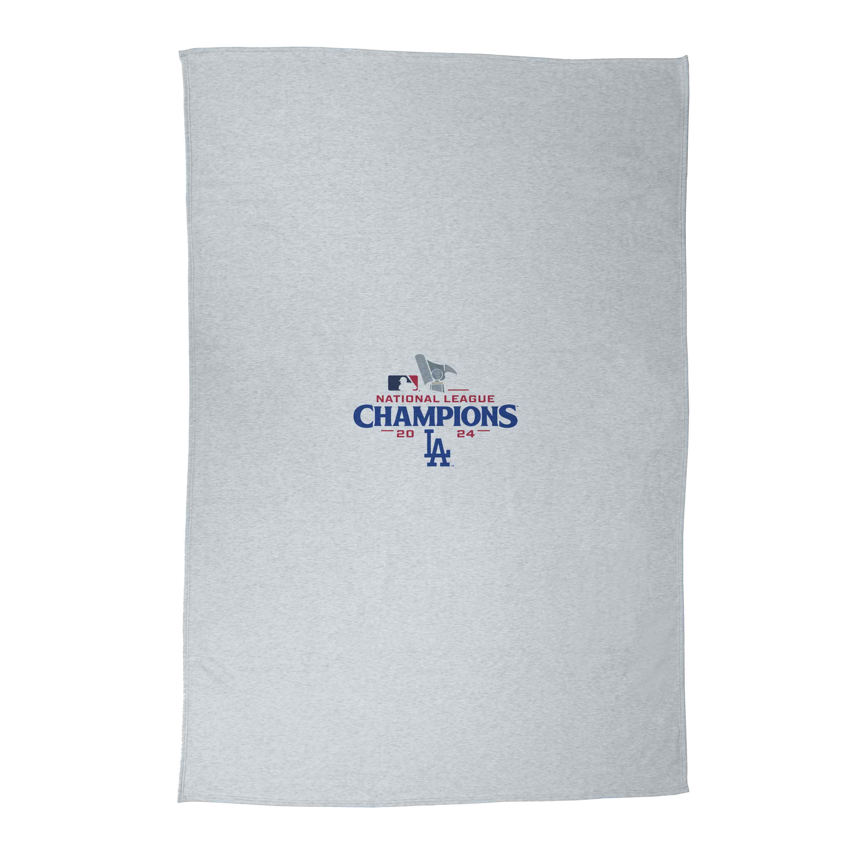 LA Dodgers 2024 National League Champs Athletic Gray Sublimated Sweatshirt Blanket