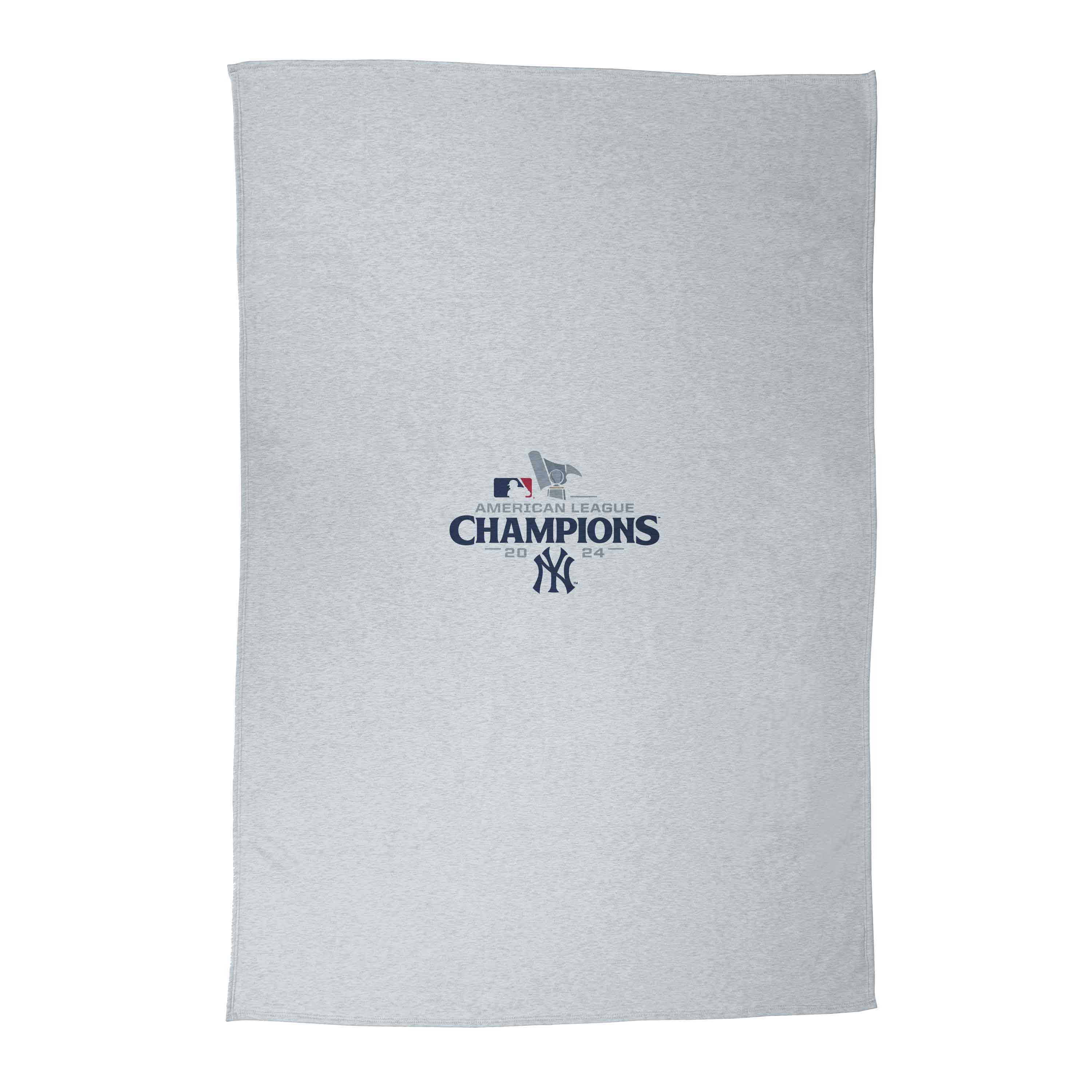 NY Yankees 2024 American League Champs Athletic Gray Sublimated Sweatshirt Blanket