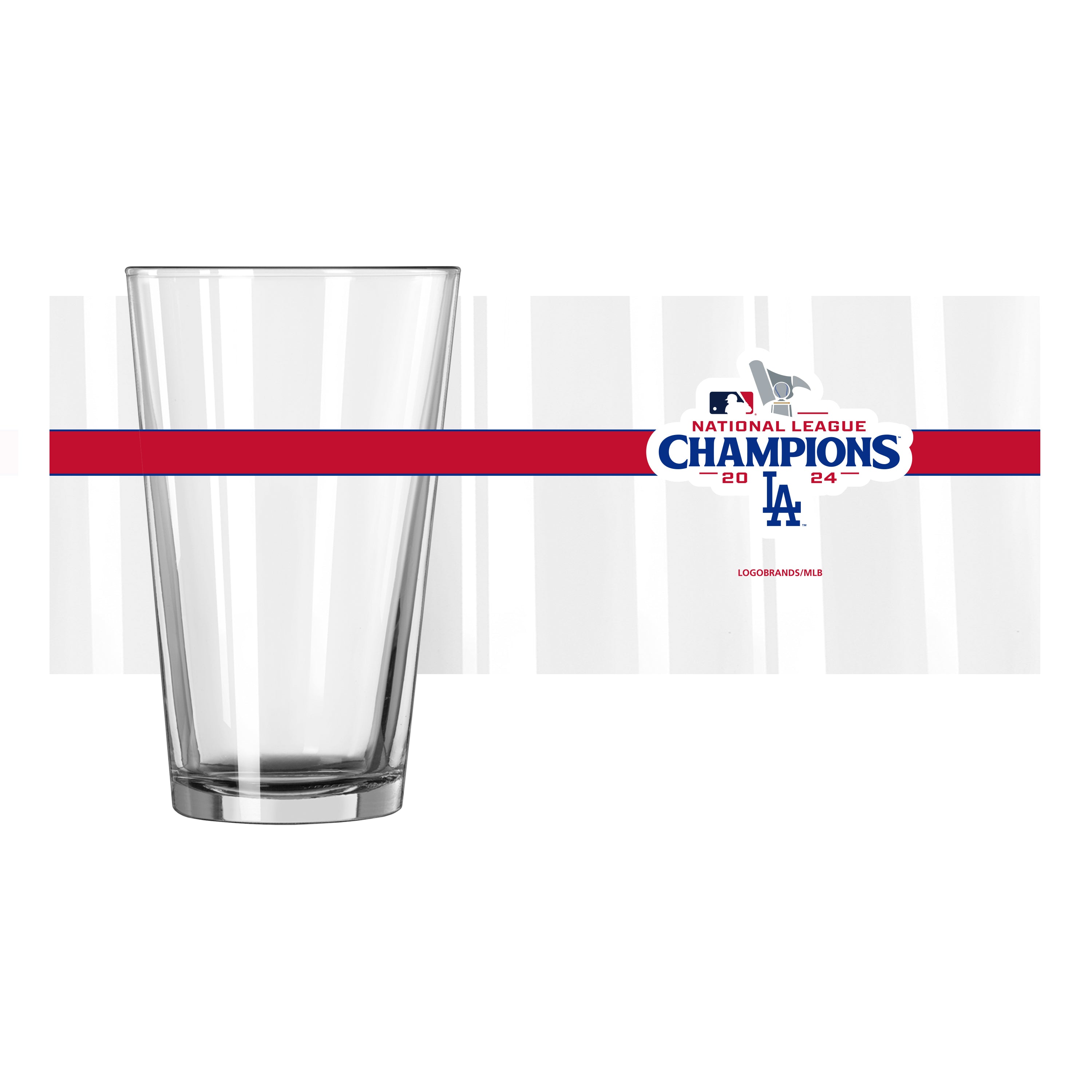 LA Dodgers 2024 National League Champs 16oz Pint Glass - Sports Gifts, Sports Memorabilia, Sports Collectibles, Fan Shop