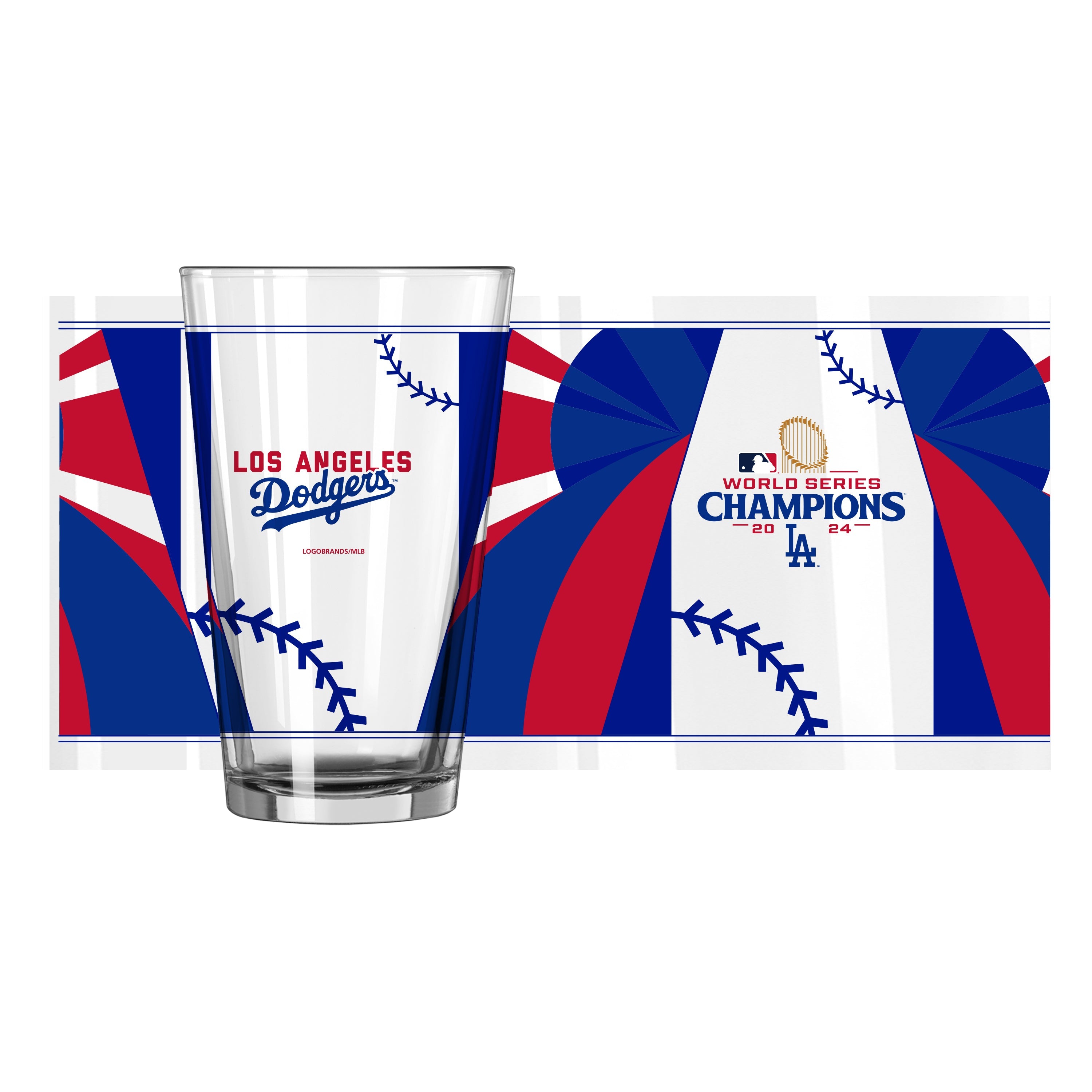 LA Dodgers 2024 World Series Champs 16oz Wrap Pint Glass - Sports Gifts, Sports Memorabilia, Sports Collectibles, Fan Shop