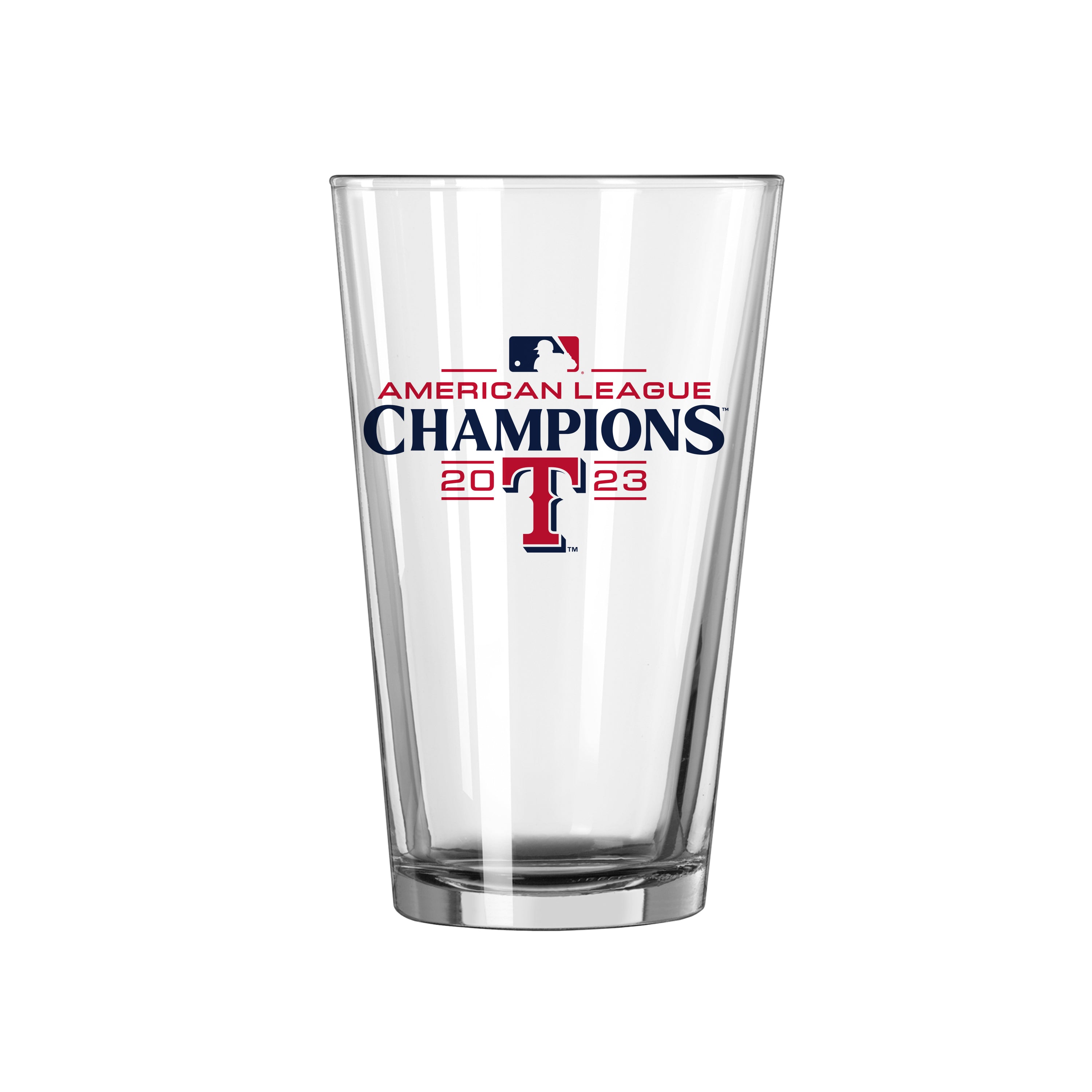 Texas Rangers 16oz 2023 AL Champions Pint Glass - Sports Gifts, Sports Memorabilia, Sports Collectibles, Fan Shop