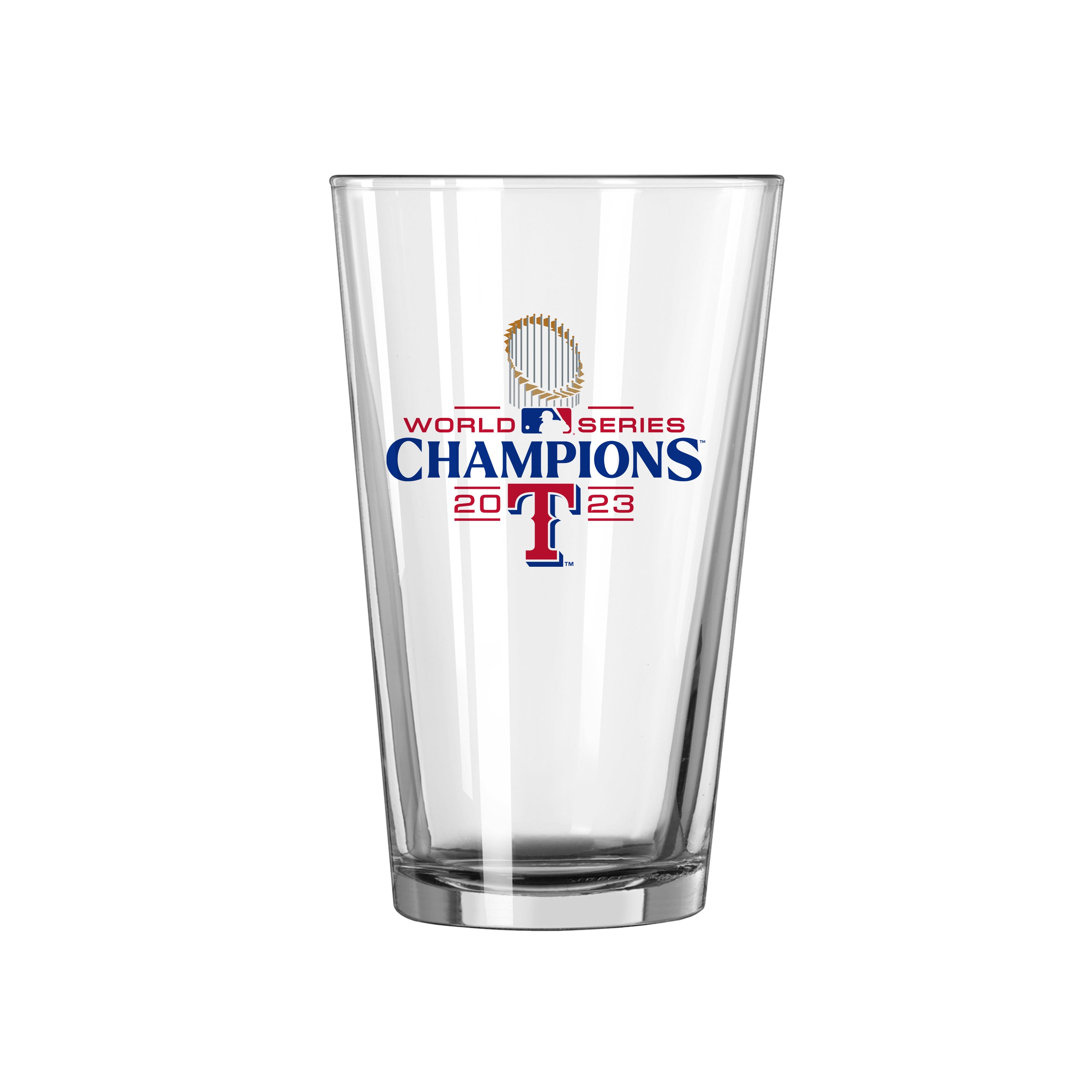 Texas Rangers 16oz 2023 World Series Champions Summary Pint Glass - Sports Gifts, Sports Memorabilia, Sports Collectibles, Fan Shop