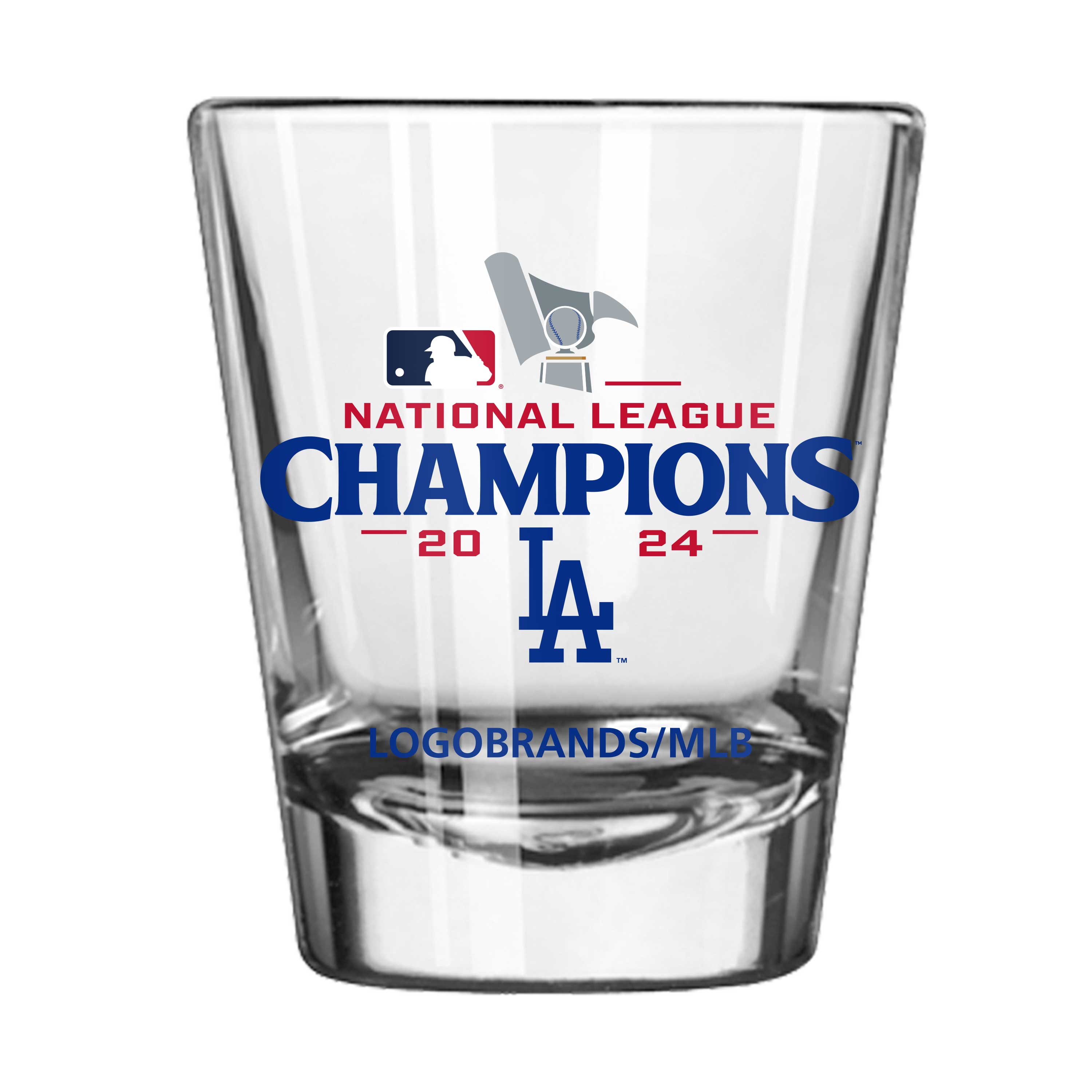 LA Dodgers 2024 National League Champs 2oz Shot Glass