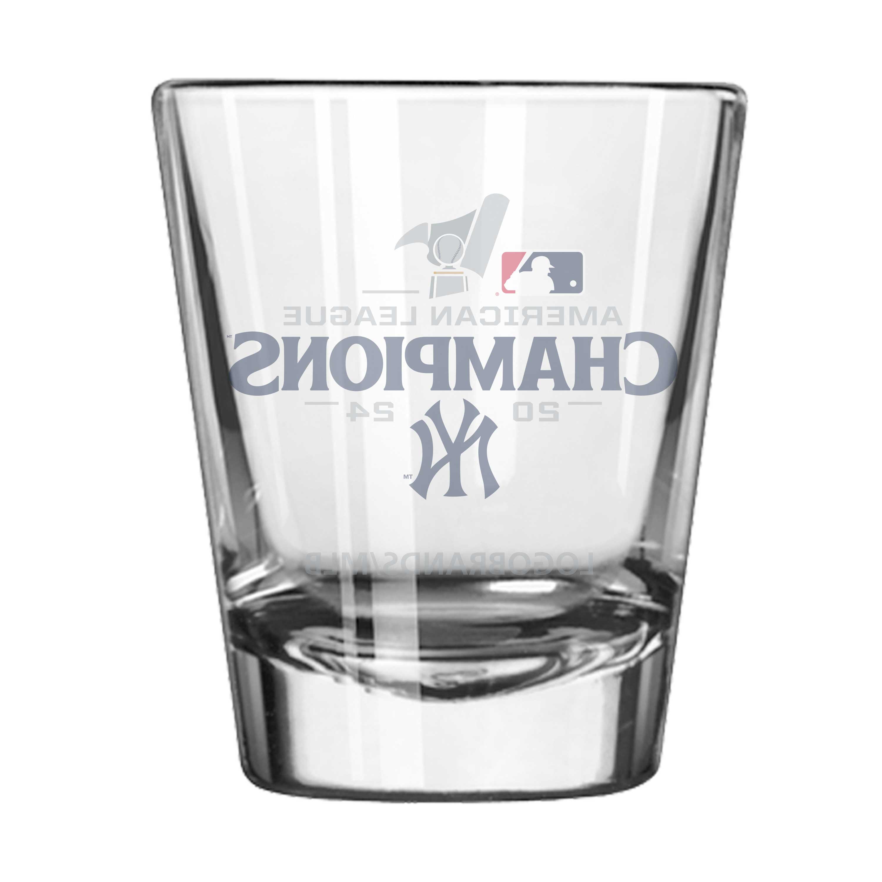 NY Yankees 2024 American League Champs 2oz Shot Glass - Sports Gifts, Sports Memorabilia, Sports Collectibles, Fan Shop