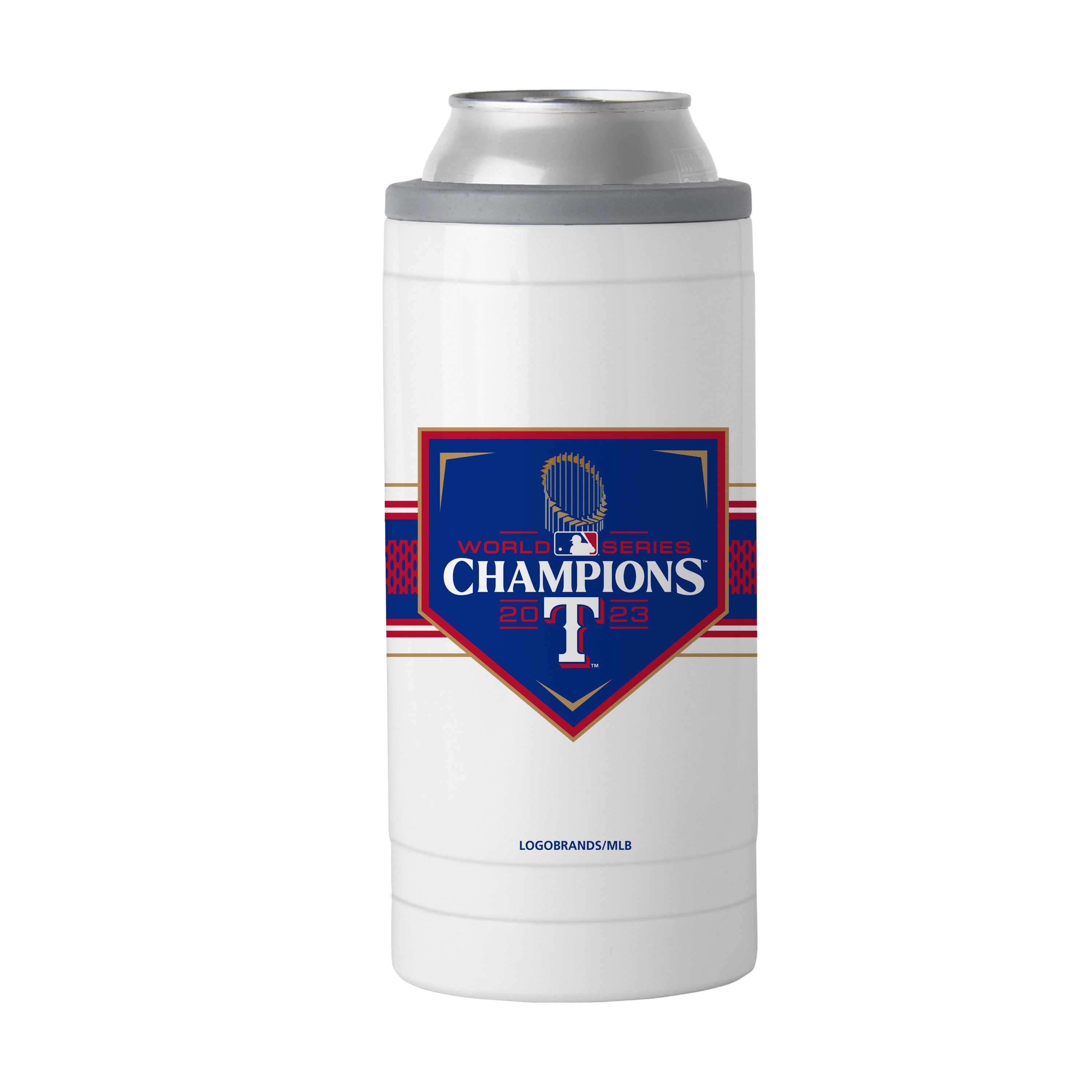 Texas Rangers 12oz 2023 World Series Champions Slim Can Coolie
