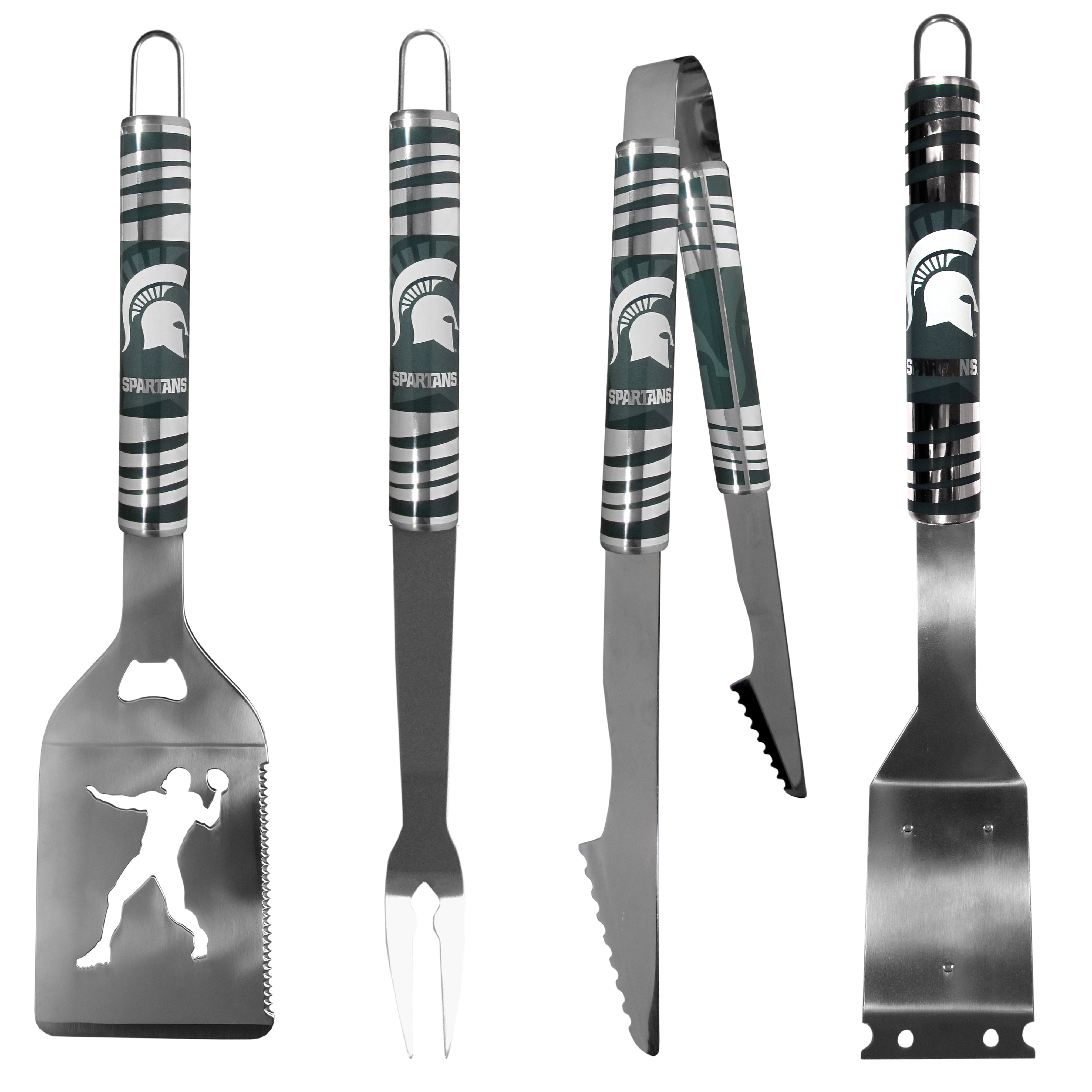 Michigan St. Spartans 4 pc Steel Grill Tool Set