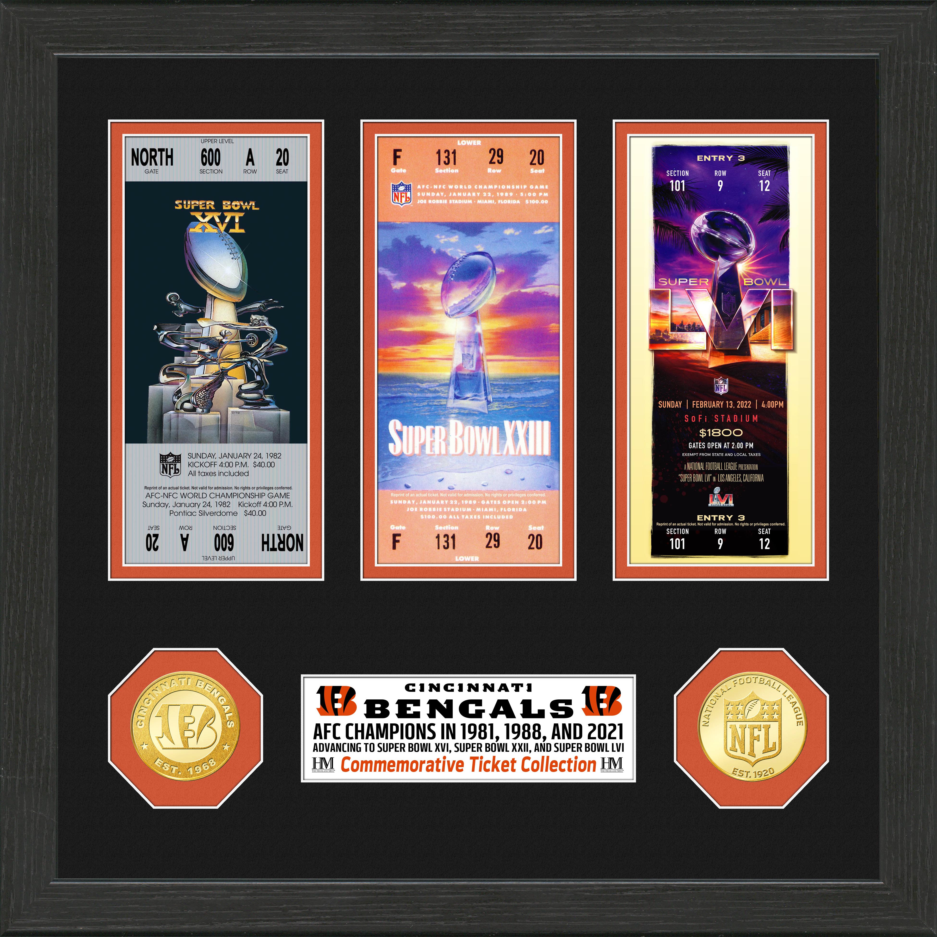 Cincinnati Bengals Super Bowl Ticket Collection - Sports Collectibles, Sports Memorabilia, Sports Fan Shop, Sports Gifts