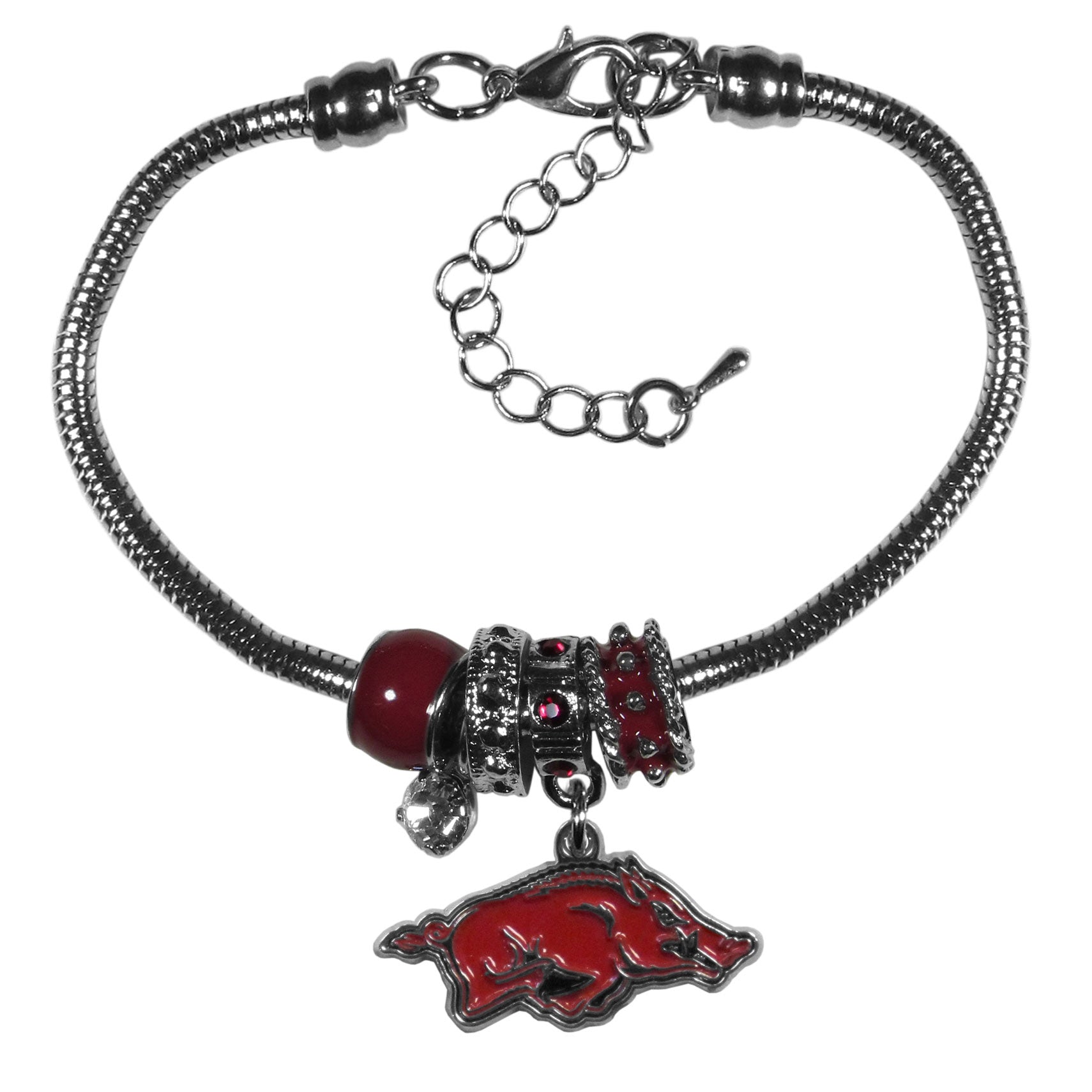Arkansas Razorbacks Euro Bead Bracelet (SSKG)