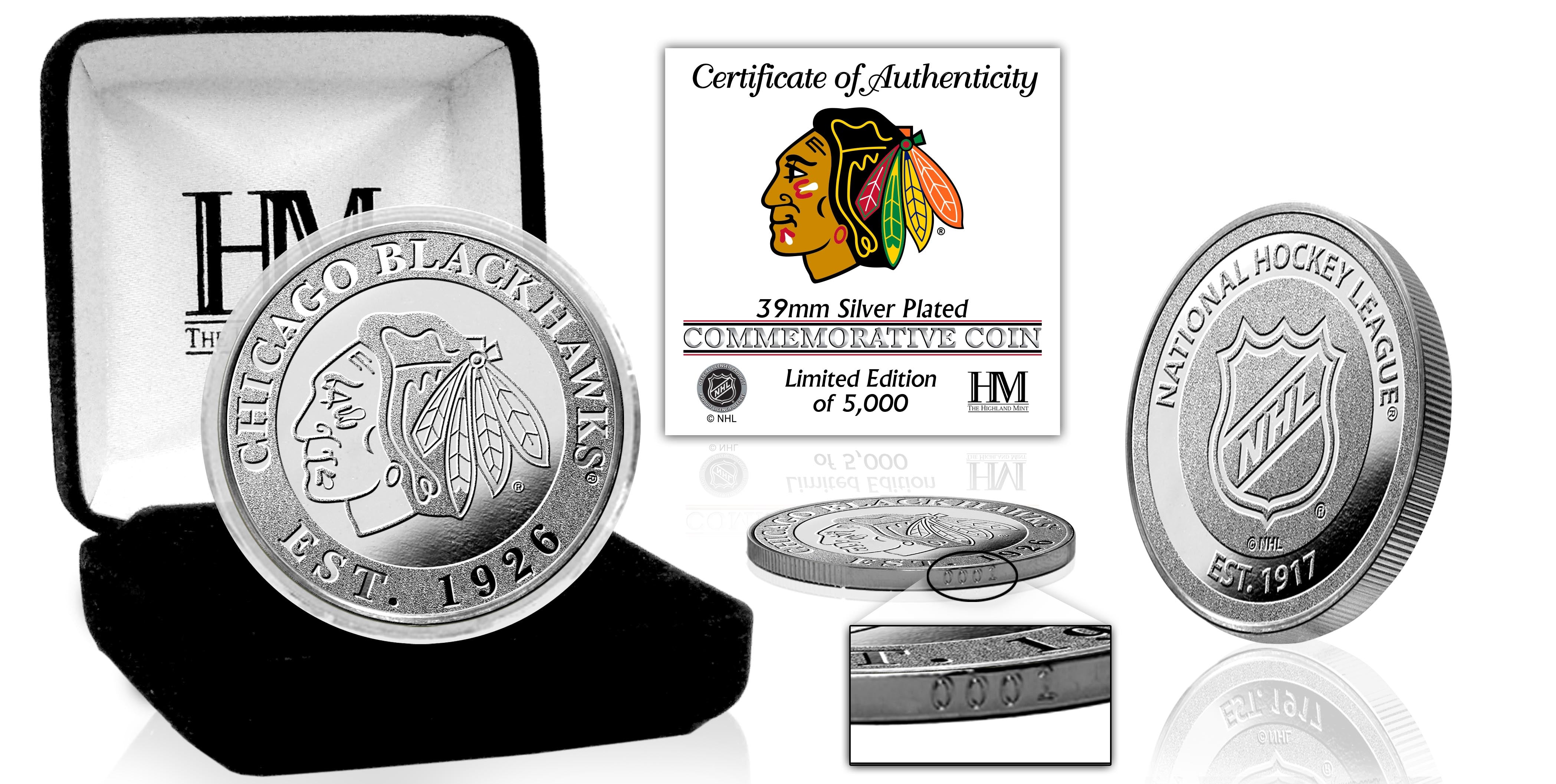 Chicago Blackhawks Silver Mint Coin - Sports Collectibles, Sports Memorabilia, Sports Fan Shop, Sports Gifts