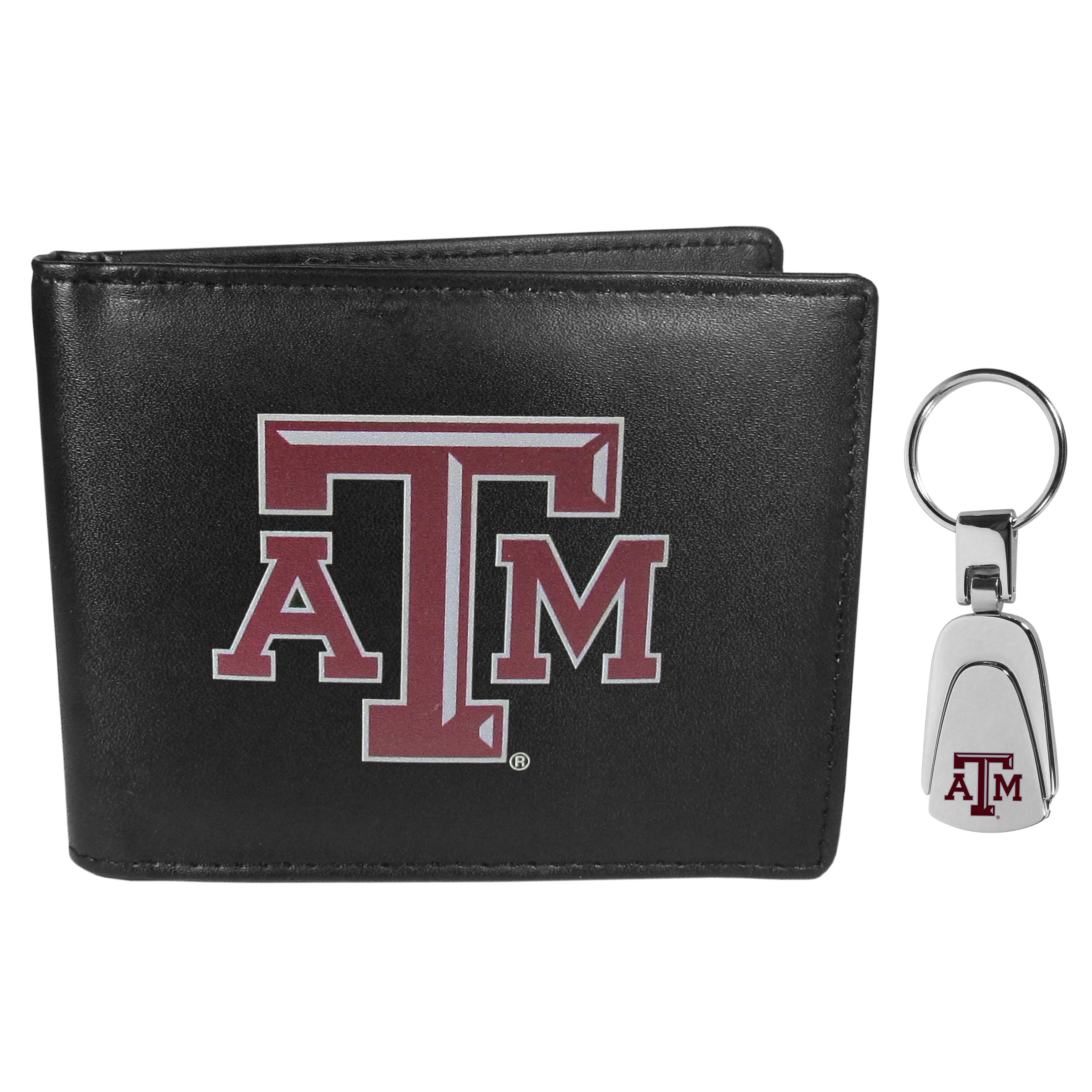 Texas A & M Aggies Bi-fold Wallet & Steel Key Chain