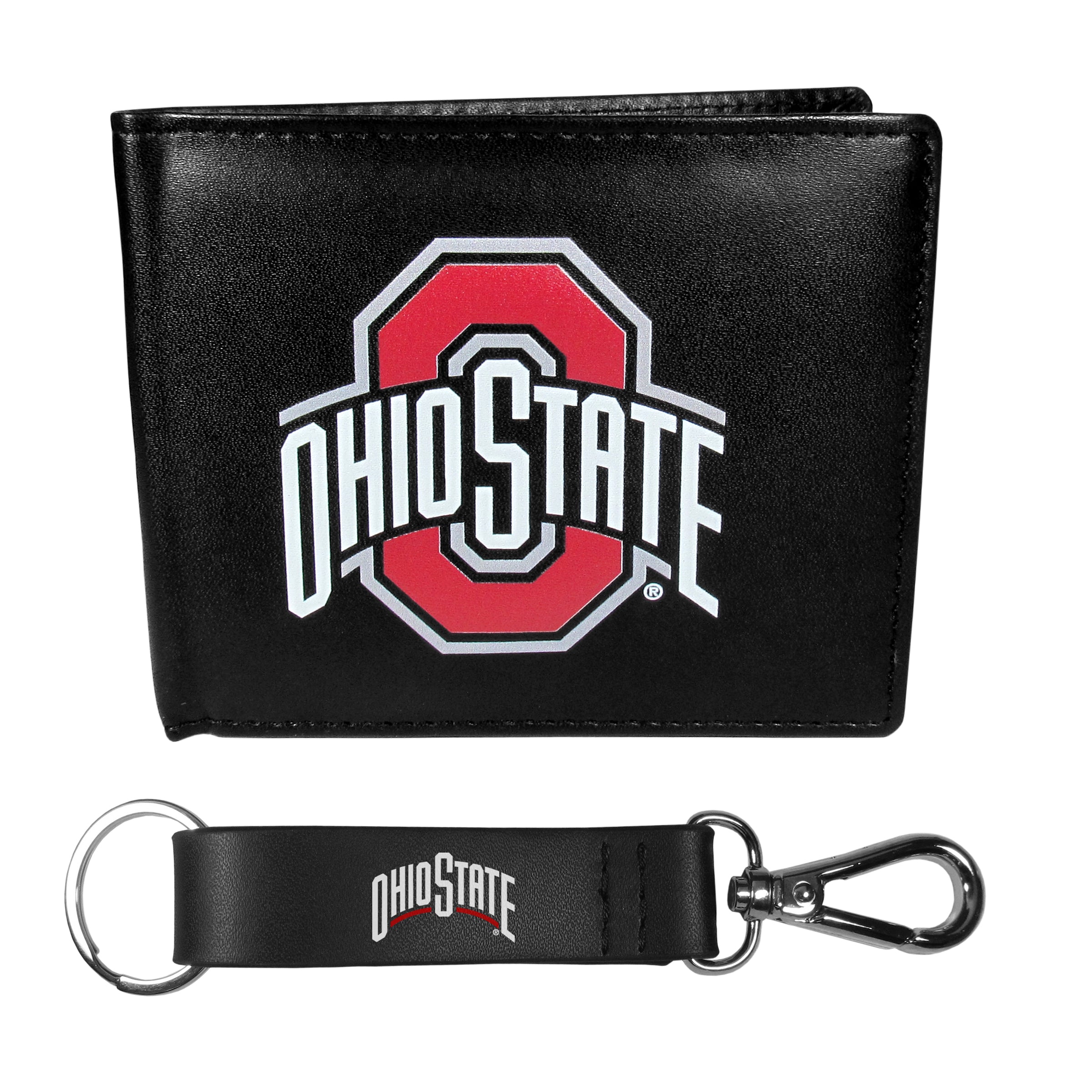 Ohio St. Buckeyes Bi-fold Wallet & Strap Key Chain