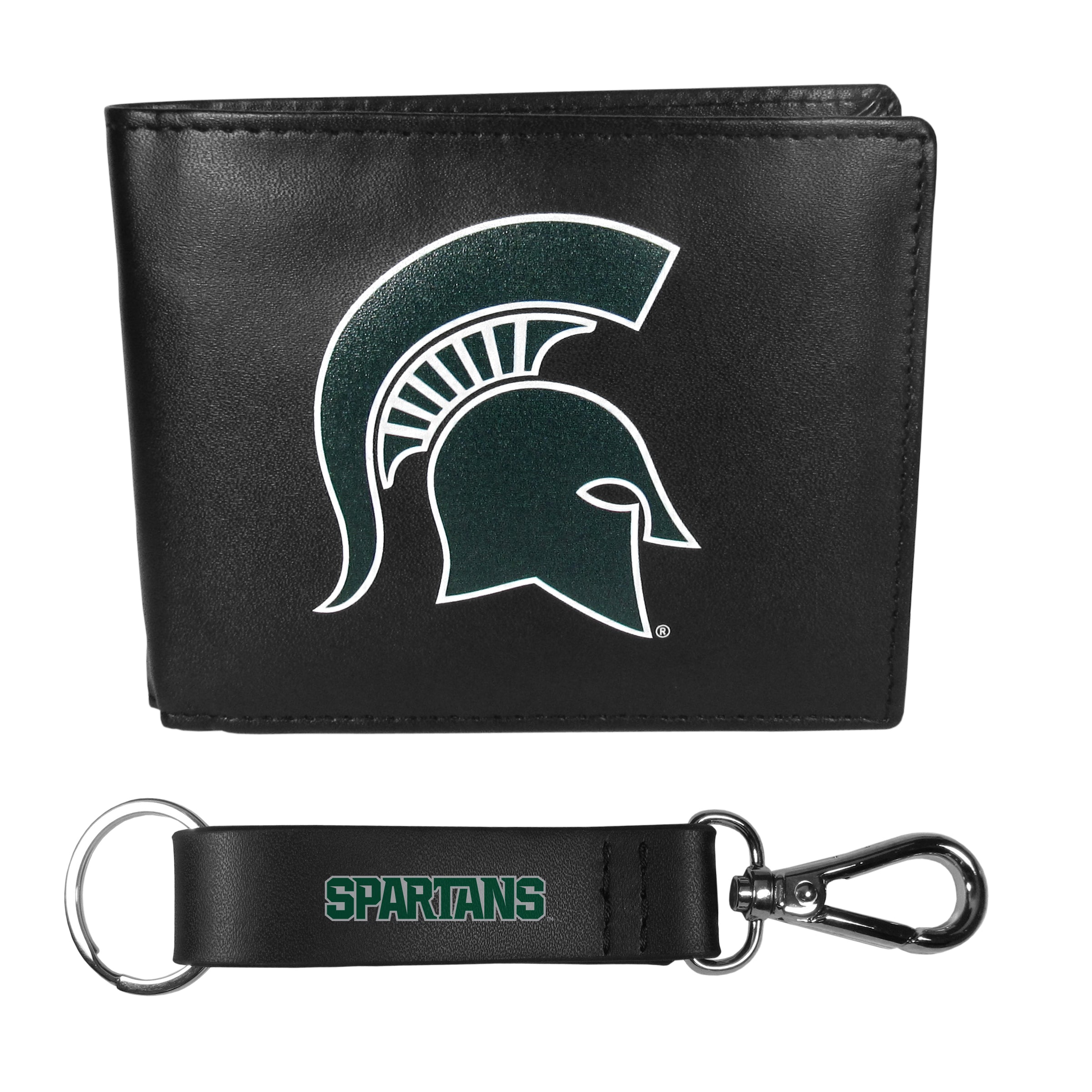 Michigan St. Spartans Bi-fold Wallet & Strap Key Chain