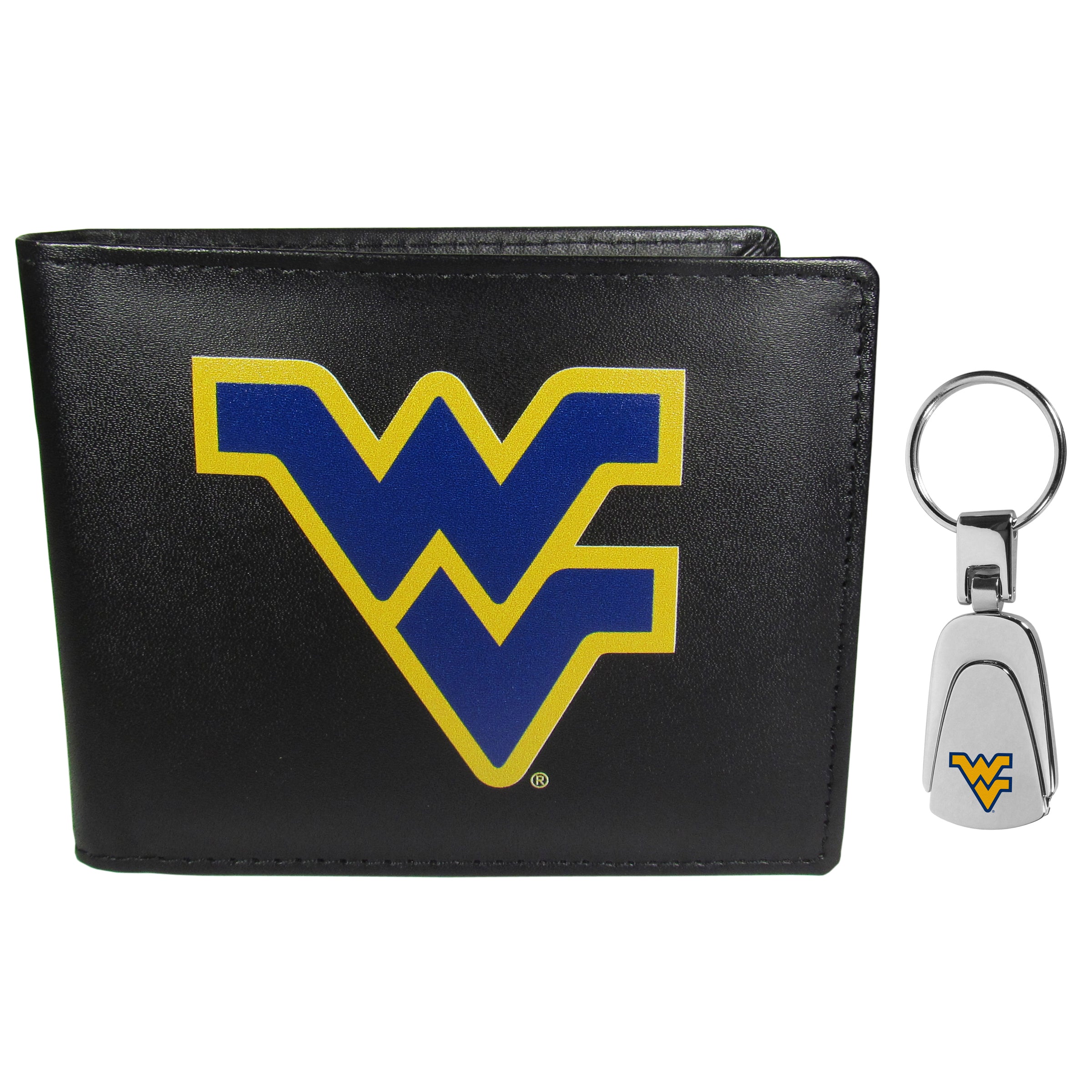 W. Virginia Mountaineers Bi-fold Wallet & Steel Key Chain