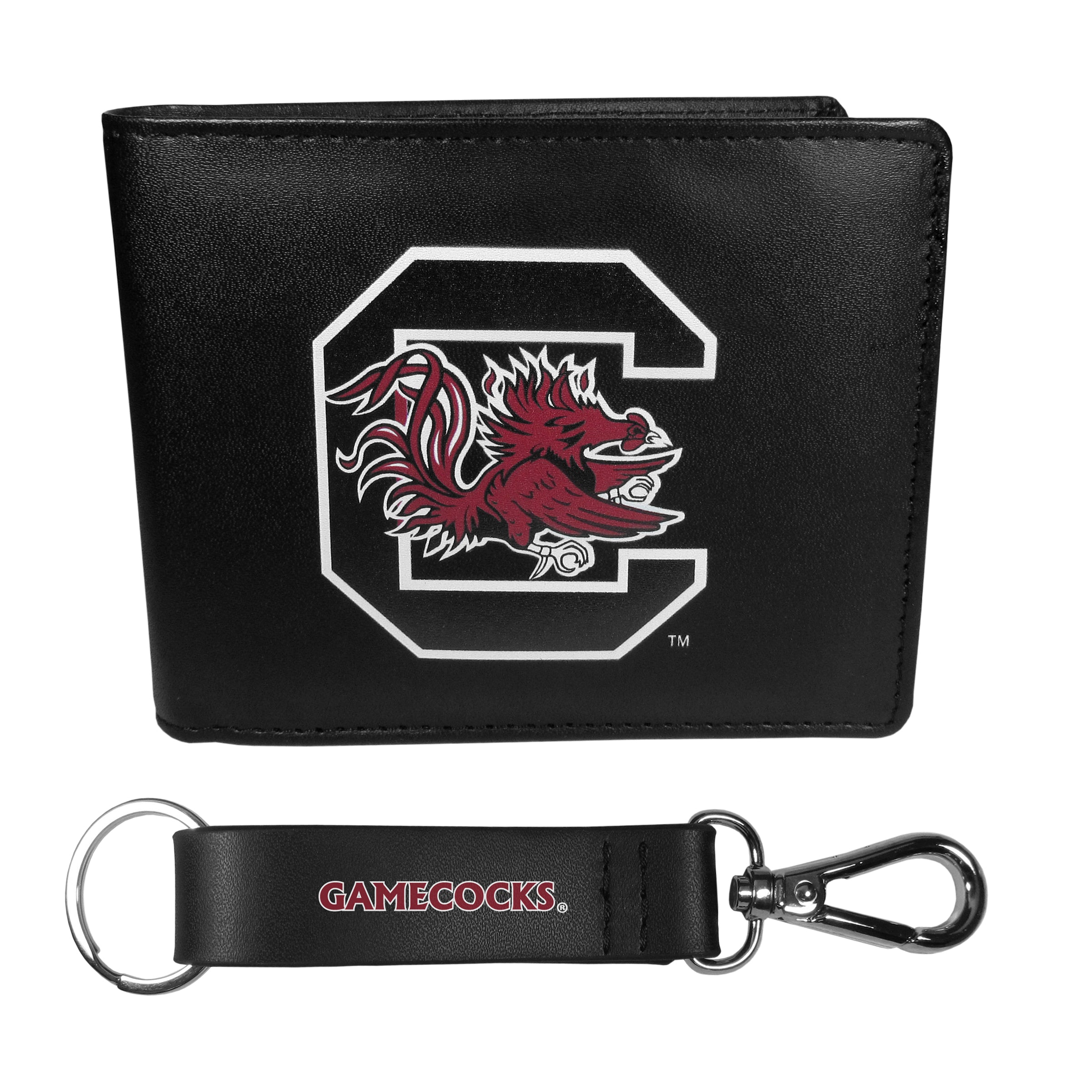 S. Carolina Gamecocks Bi-fold Wallet & Strap Key Chain