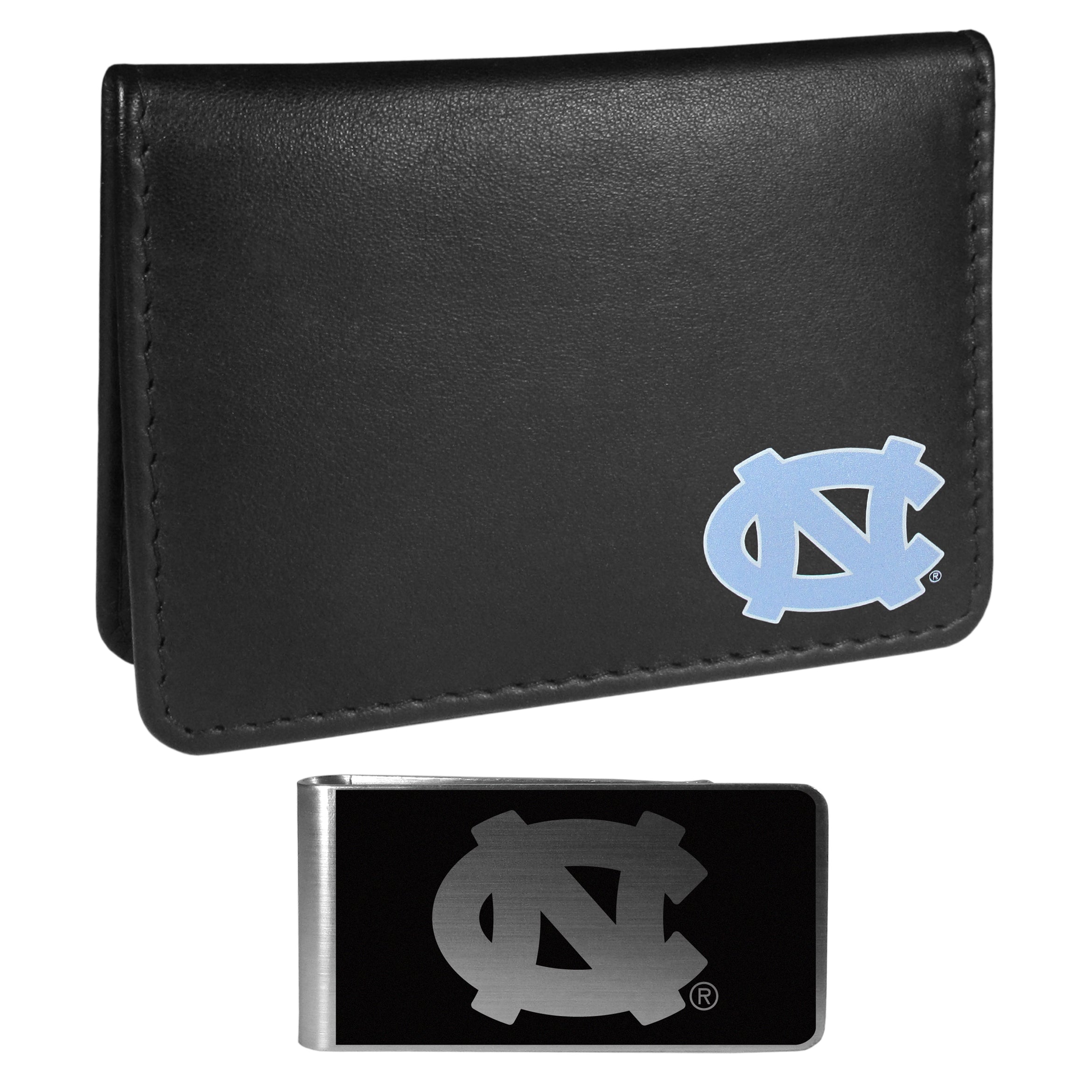 N. Carolina Tar Heels Weekend Bi-fold Wallet & Black Money Clip