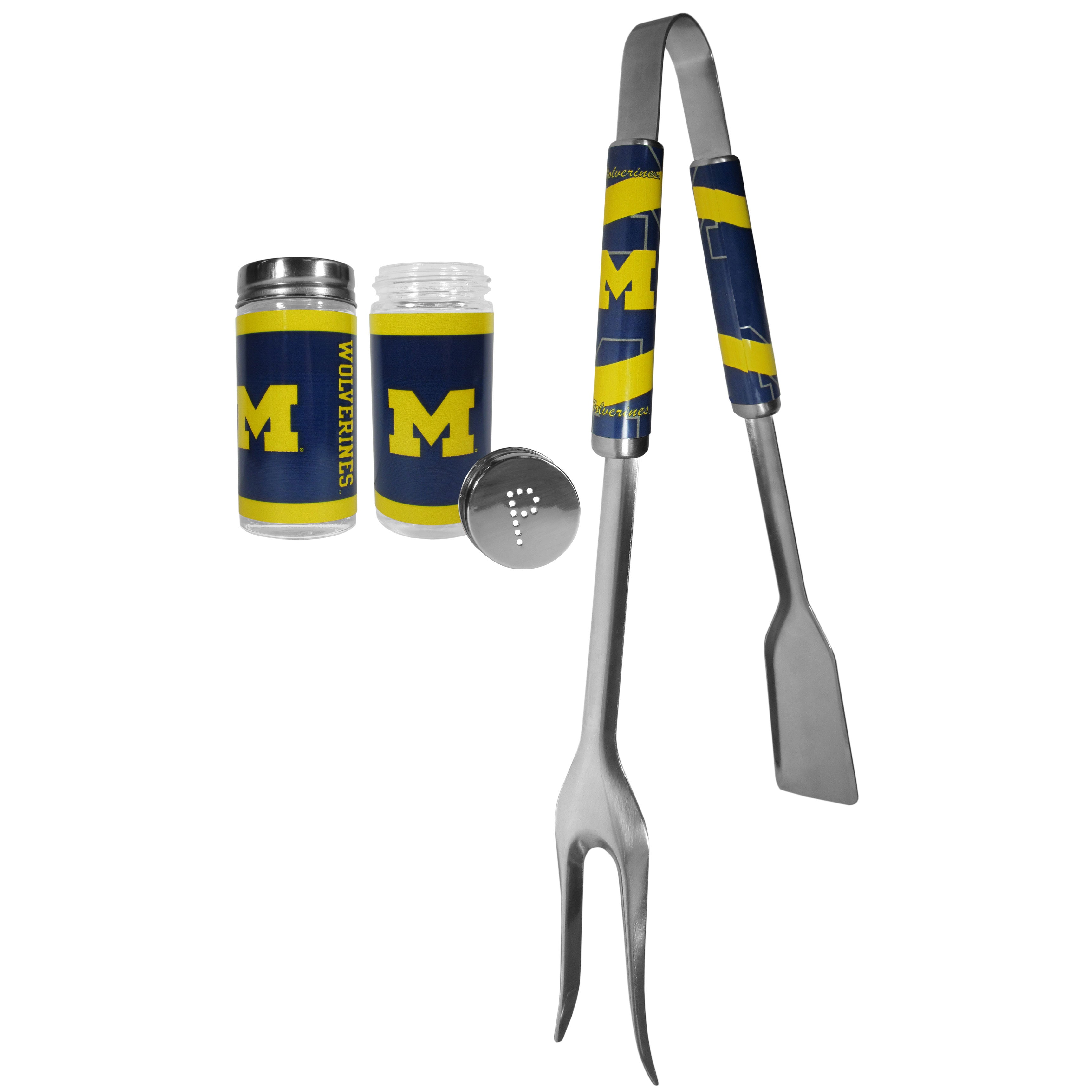 Michigan Wolverines 3 in 1 BBQ Tool and Salt & Pepper Shaker