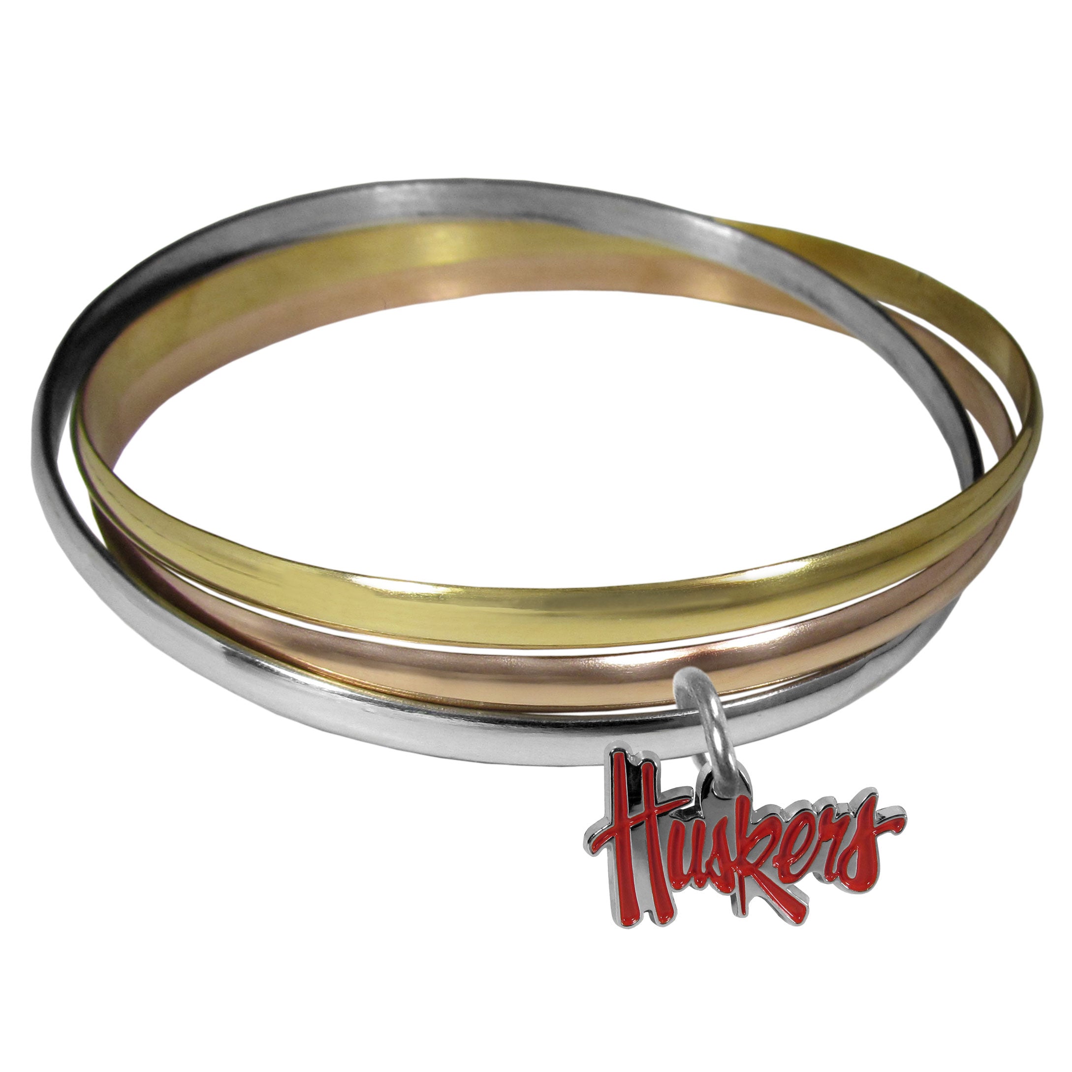 Nebraska Cornhuskers Tri-color Bangle Bracelet - Sports Gifts, Sports Memorabilia, Sports Collectibles, Fan Shop
