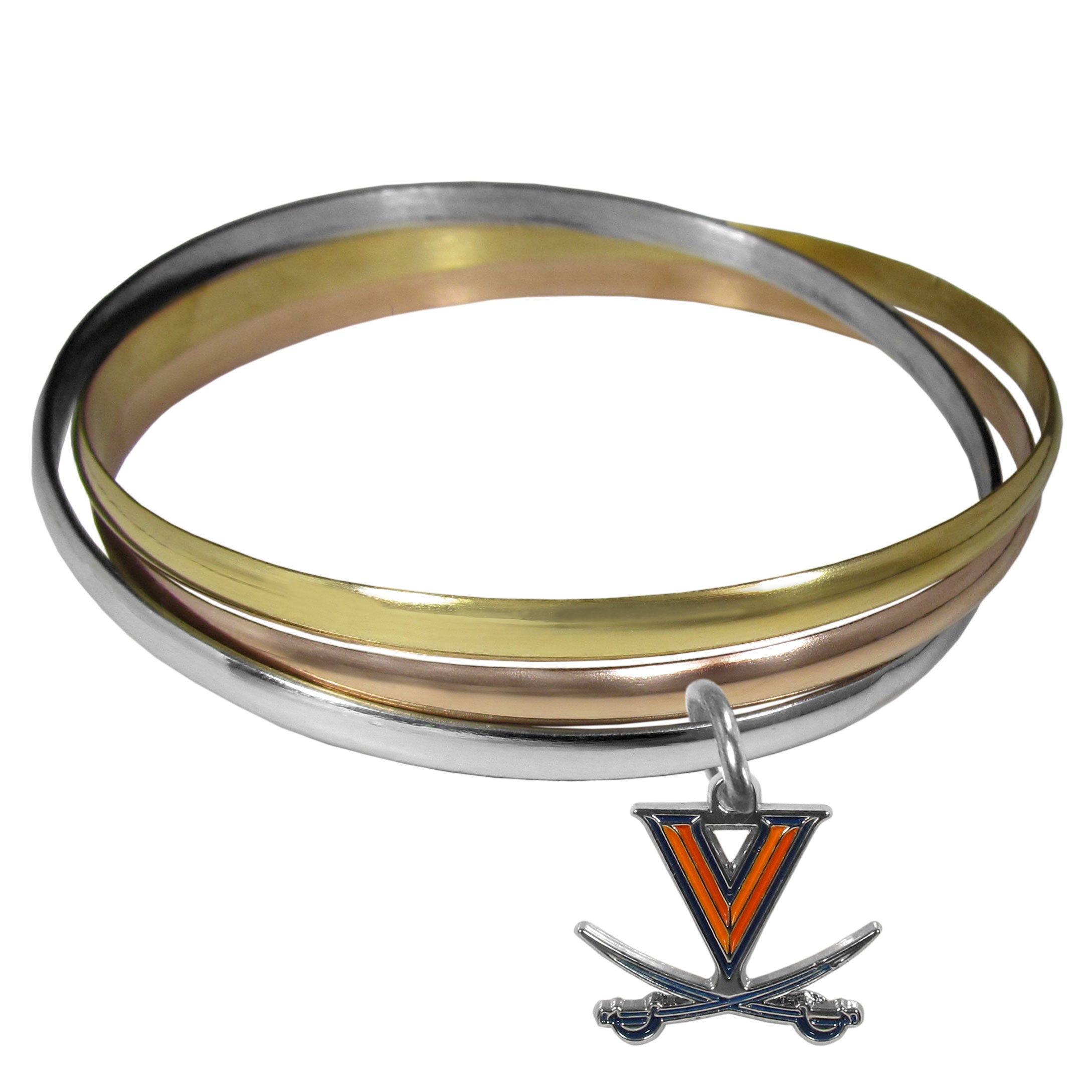 Virginia Cavaliers Tri-color Bangle Bracelet - Sports Gifts, Sports Memorabilia, Sports Collectibles, Fan Shop