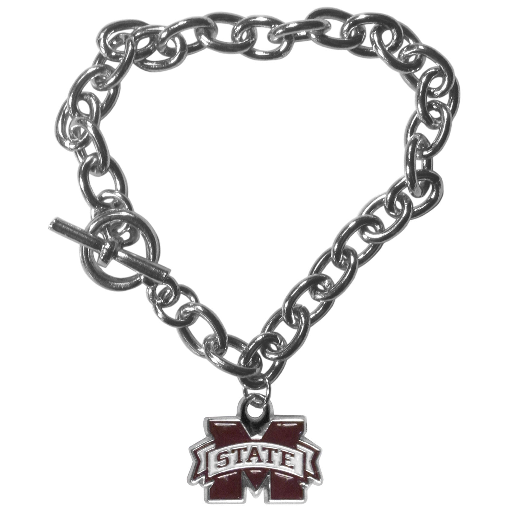 Mississippi St. Bulldogs Charm Chain Bracelet (SSKG) - Sports Gifts, Sports Memorabilia, Sports Collectibles, Fan Shop