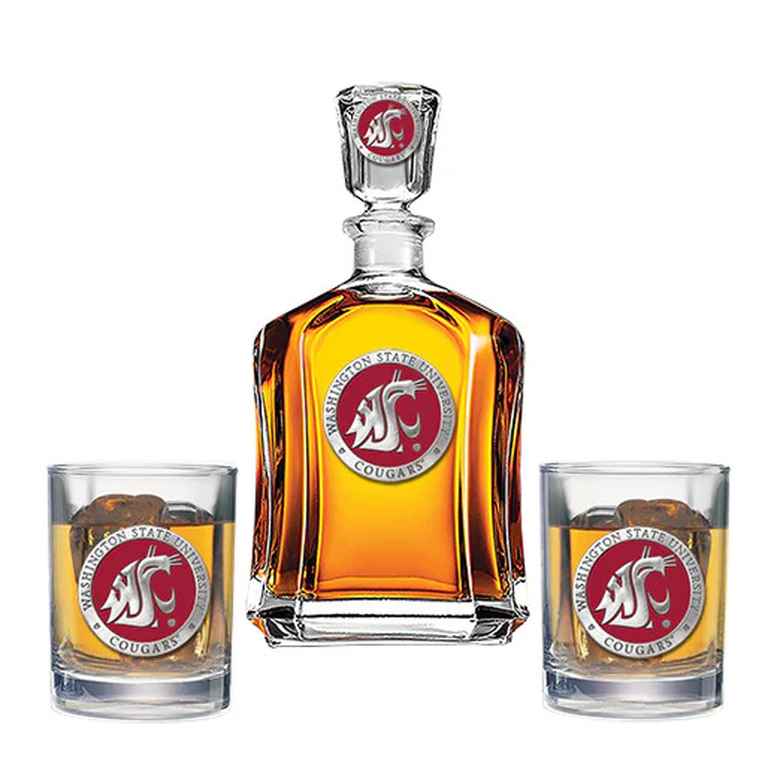 Washington State University Capitol Decanter with 2 Glasses - Sports Gifts, Sports Memorabilia, Sports Collectibles, Fan Shop