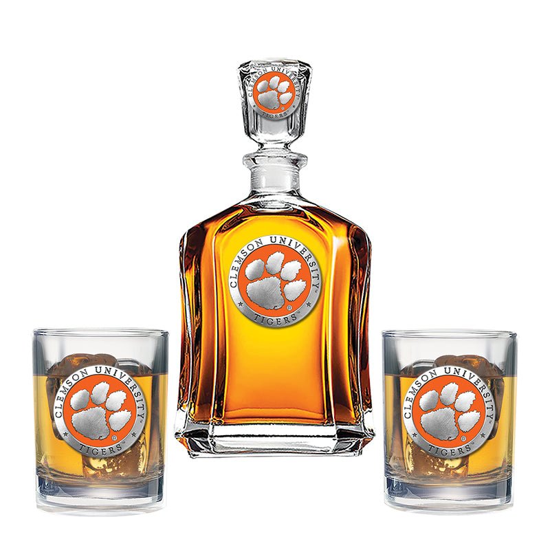 Clemson University Capitol Decanter with 2 Glasses - Sports Gifts, Sports Memorabilia, Sports Collectibles, Fan Shop