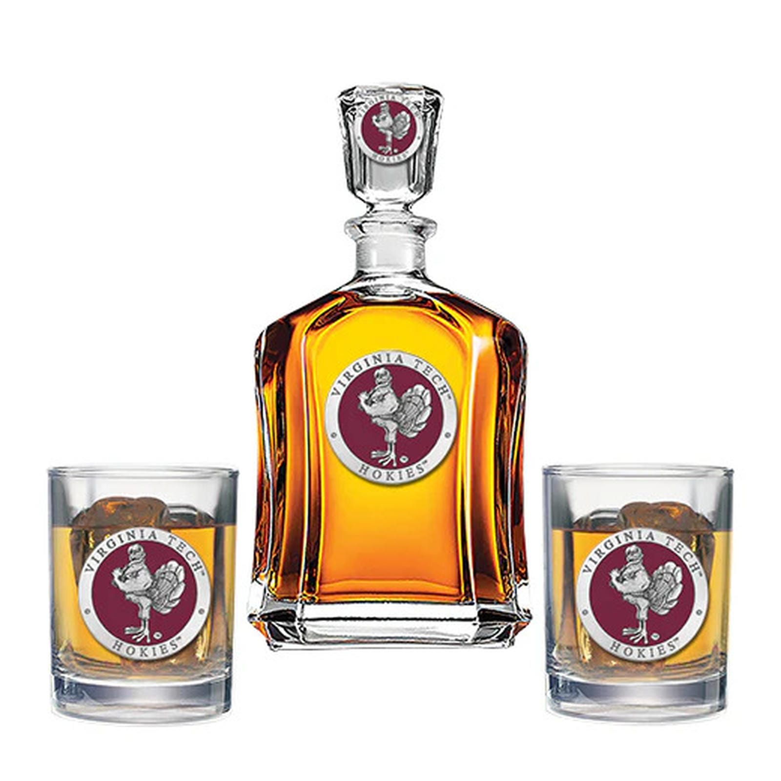 Virginia Tech University Hokies Capitol Decanter with 2 Glasses - Sports Gifts, Sports Memorabilia, Sports Collectibles, Fan Shop