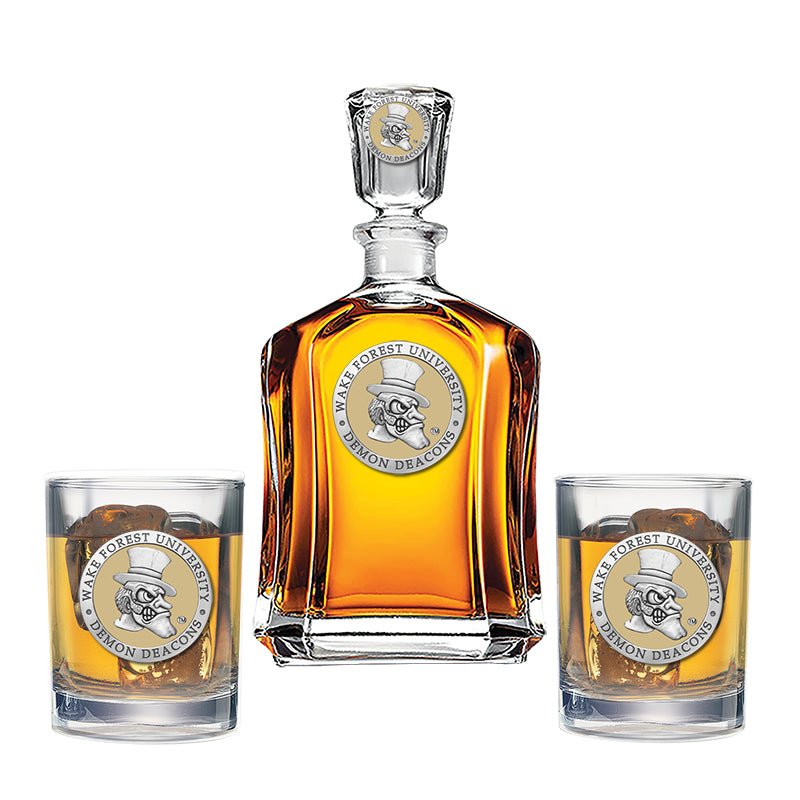 Wake Forest University Capitol Decanter with 2 Glasses - Sports Gifts, Sports Memorabilia, Sports Collectibles, Fan Shop