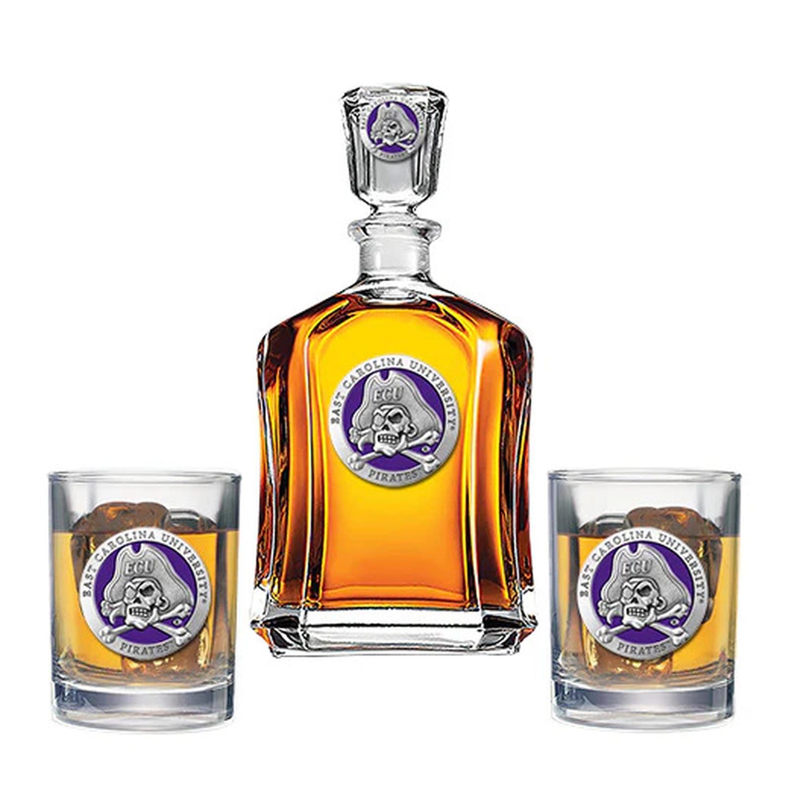 East Carolina University Capitol Decanter with 2 Glasses - Sports Gifts, Sports Memorabilia, Sports Collectibles, Fan Shop
