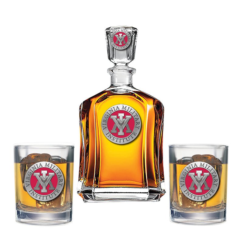 Virginia Military Institute Capitol Decanter with 2 Glasses - Sports Gifts, Sports Memorabilia, Sports Collectibles, Fan Shop