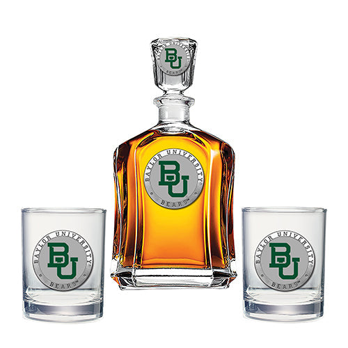 Baylor University Capitol Decanter with 2 Glasses - Sports Collectibles, Sports Memorabilia, Sports Fan Shop, Sports Gifts