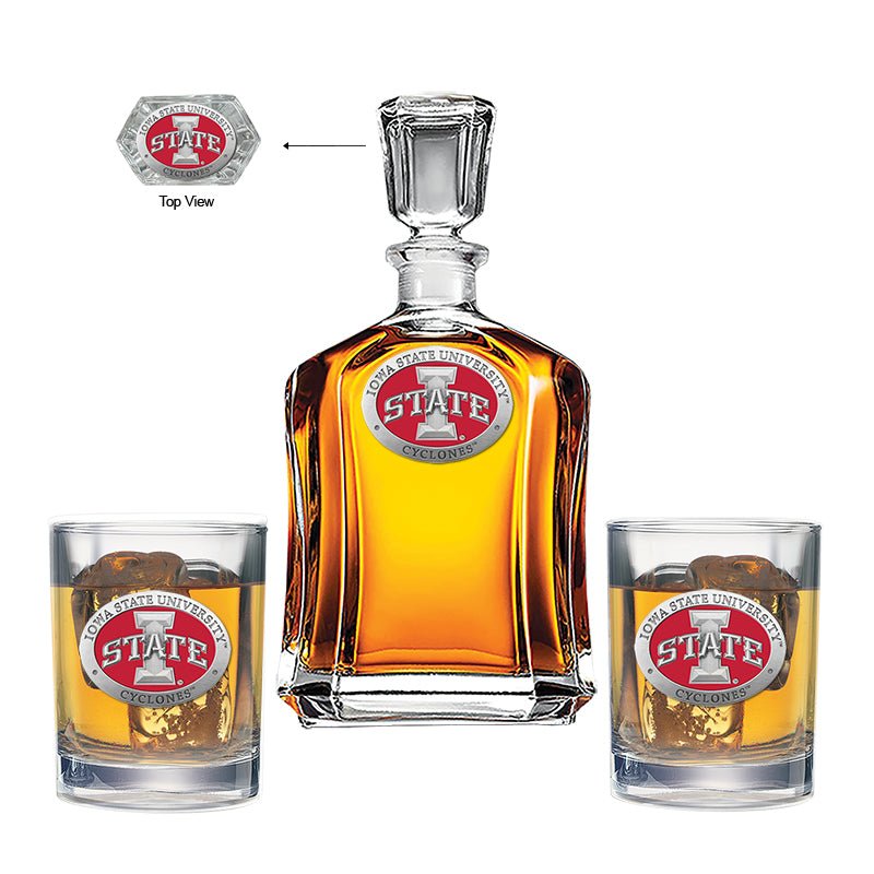 Iowa State University Capitol Decanter with 2 Glasses - Sports Gifts, Sports Memorabilia, Sports Collectibles, Fan Shop