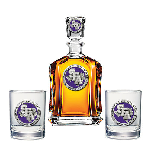 Stephen F. Austin State University Capitol Decanter with 2 Glasses - Sports Collectibles, Sports Memorabilia, Sports Fan Shop, Sports Gifts