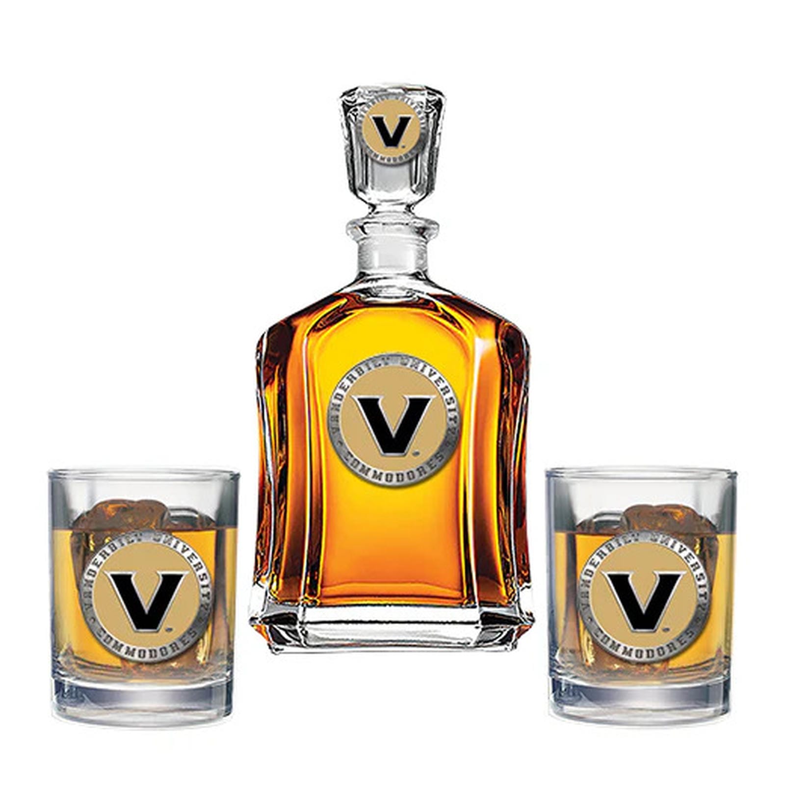 Vanderbilt University Capitol Decanter with 2 Glasses - Sports Gifts, Sports Memorabilia, Sports Collectibles, Fan Shop