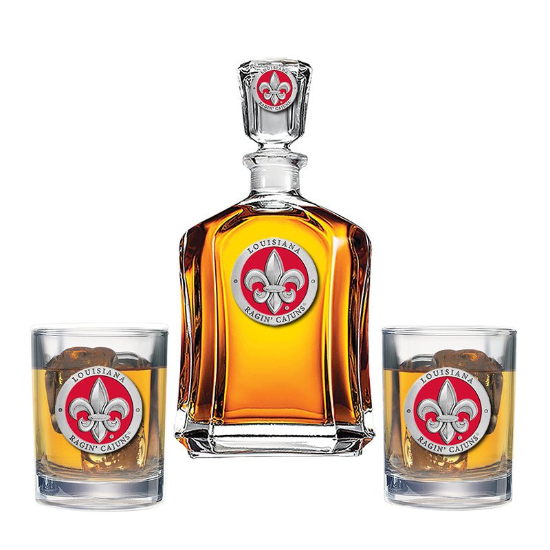 Louisiana Capitol Decanter with 2 Glasses - Sports Gifts, Sports Memorabilia, Sports Collectibles, Fan Shop