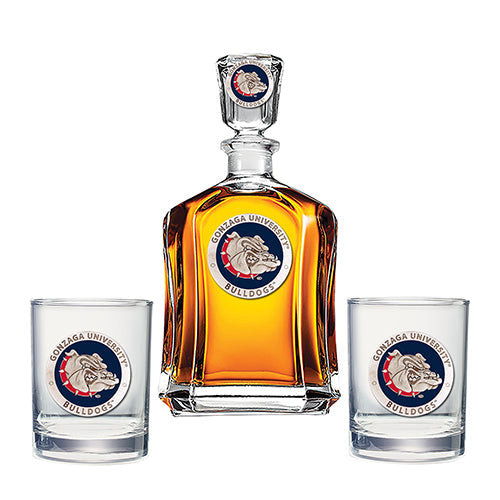 Gonzaga University Capitol Decanter with 2 Glasses - Sports Collectibles, Sports Memorabilia, Sports Fan Shop, Sports Gifts