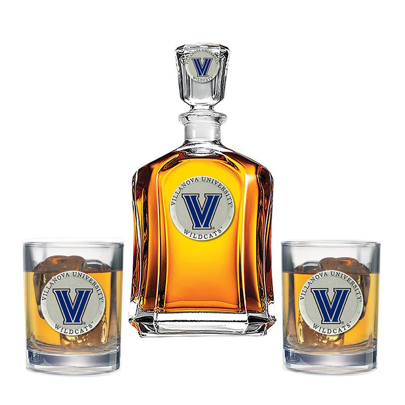 Villanova University Capitol Decanter with 2 Glasses - Sports Gifts, Sports Memorabilia, Sports Collectibles, Fan Shop