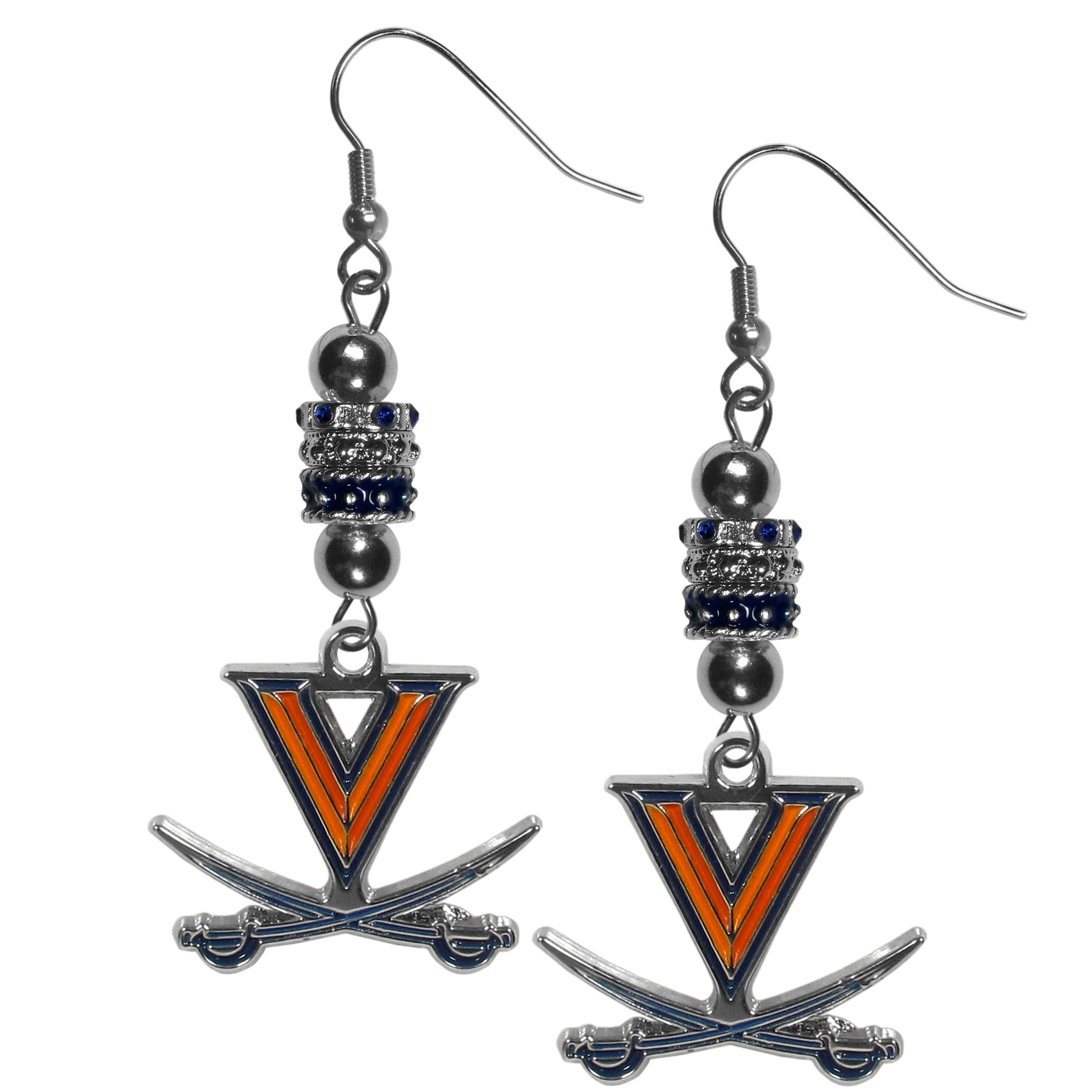 Virginia Cavaliers Euro Bead Earrings