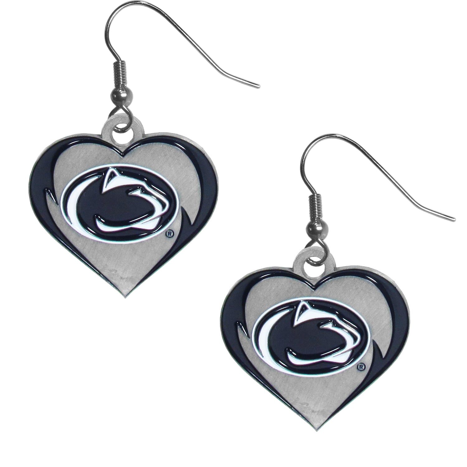 Penn St. Nittany Lions Heart Dangle Earrings