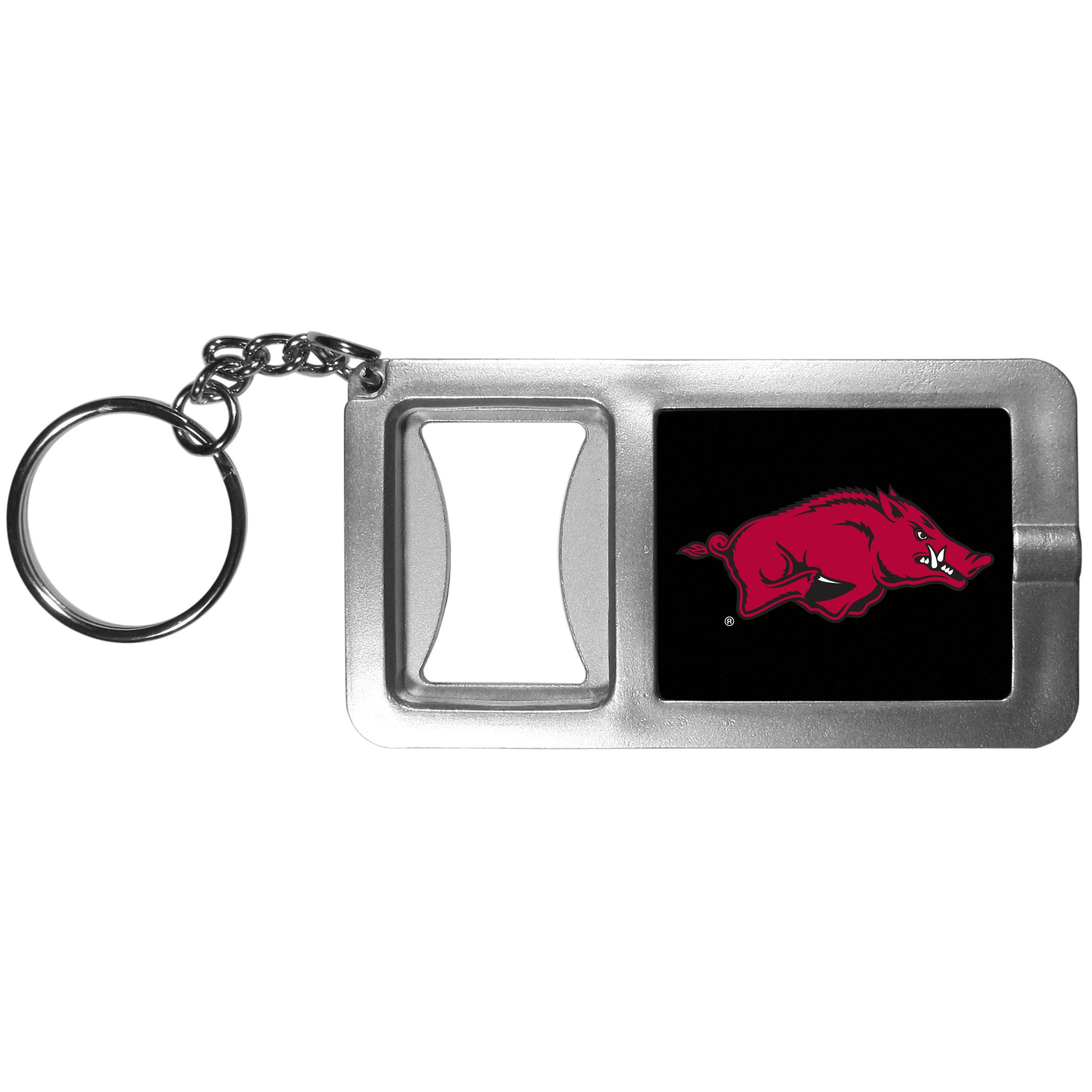 Arkansas Razorbacks Flashlight Key Chain with Bottle Opener