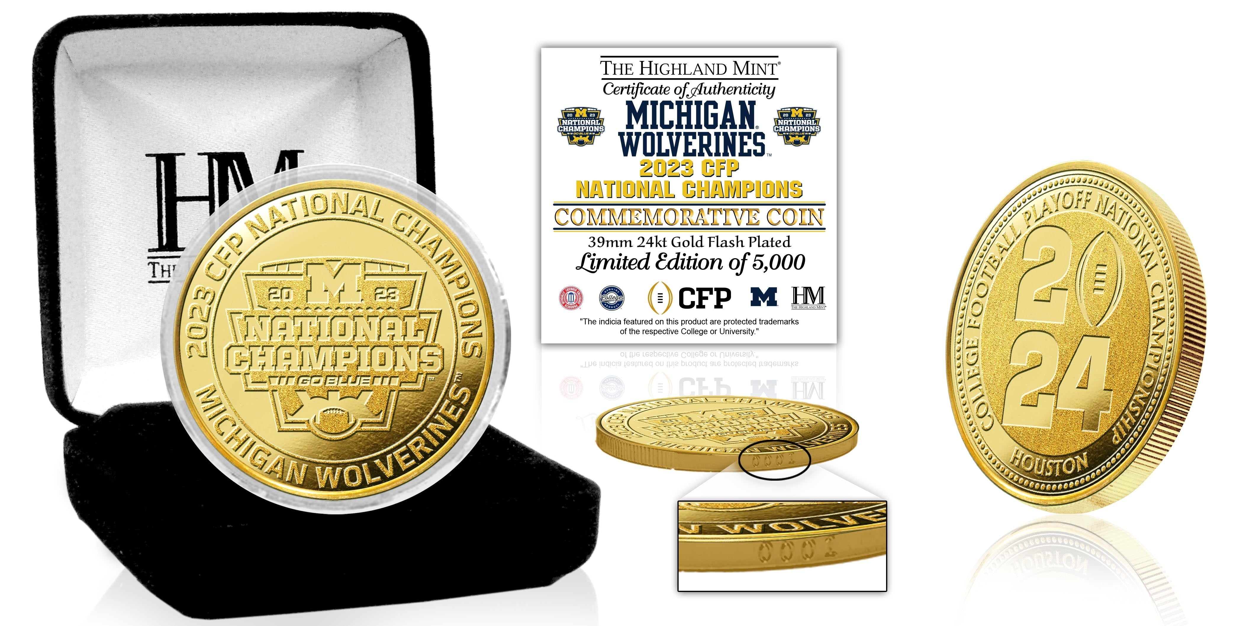 Wolverines 2023 CFP National Champions Gold Coin - Sports Collectibles, Sports Memorabilia, Sports Fan Shop, Sports Gifts