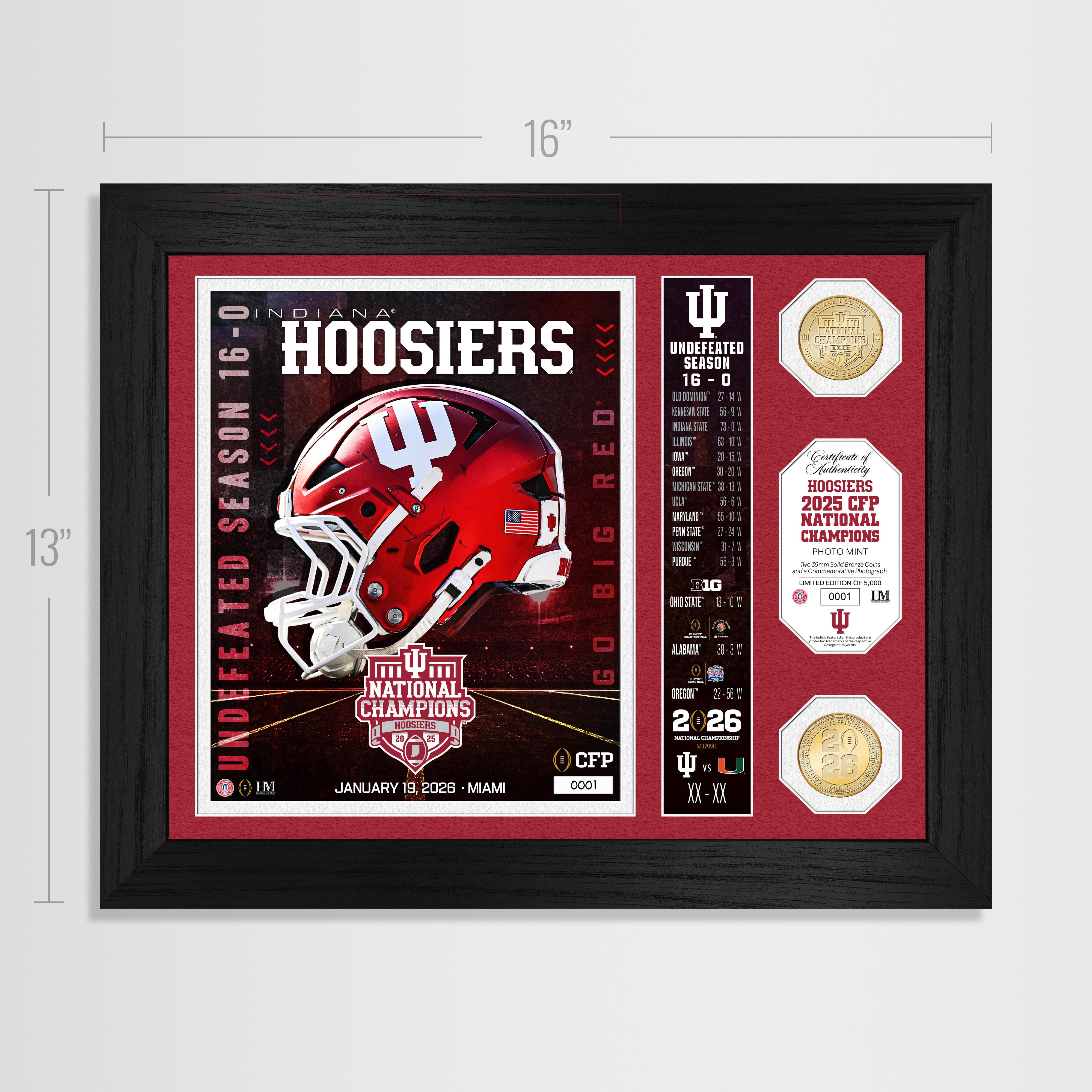 Indiana Hoosiers 2025-26 CFP National Champions Team Force Bronze 2-Coin Photo Mint - Sports Gifts, Sports Memorabilia, Sports Collectibles, Fan Shop