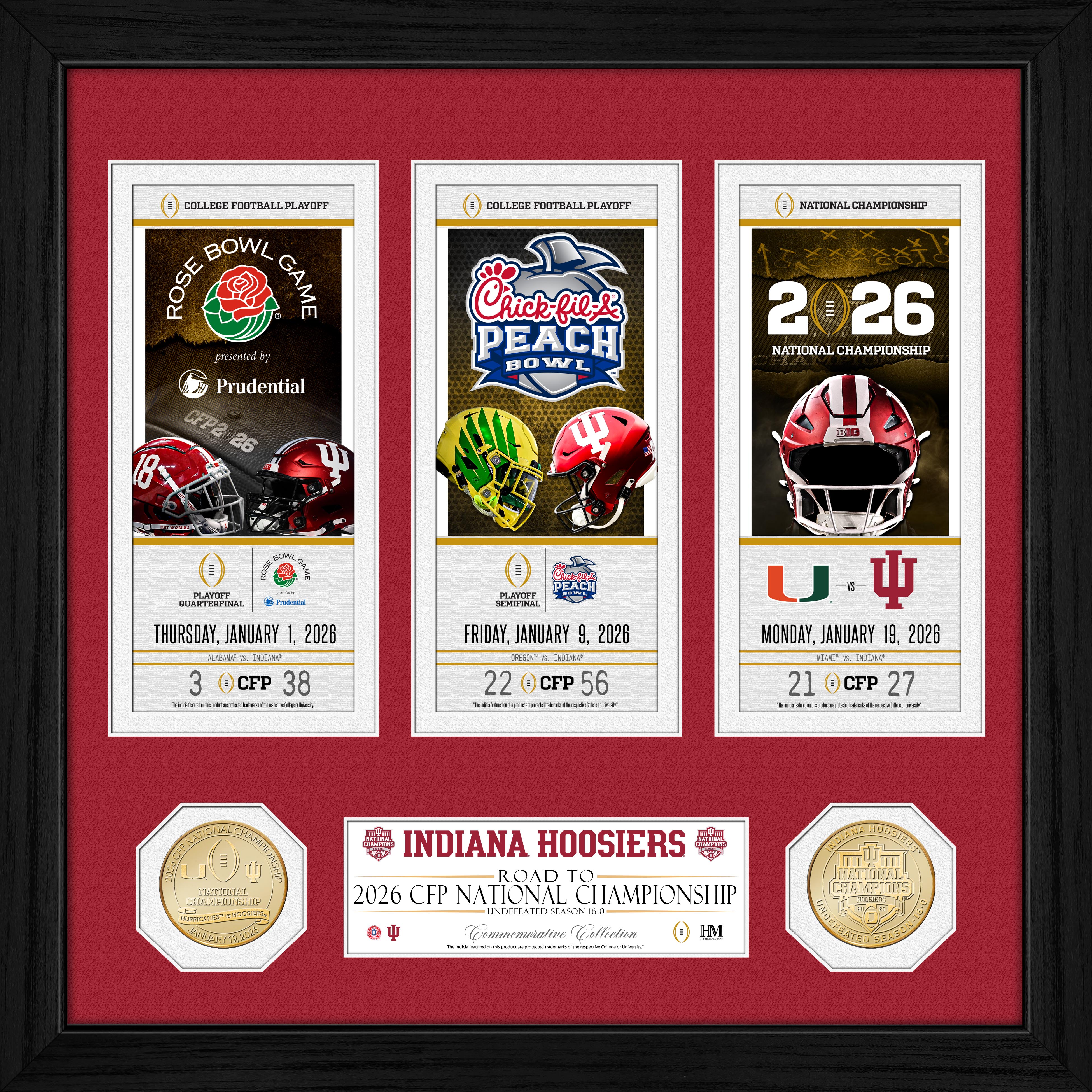 Indiana University 2025-26 CFP National Champions Road to the Championship Bronze Coin Photo Mint
