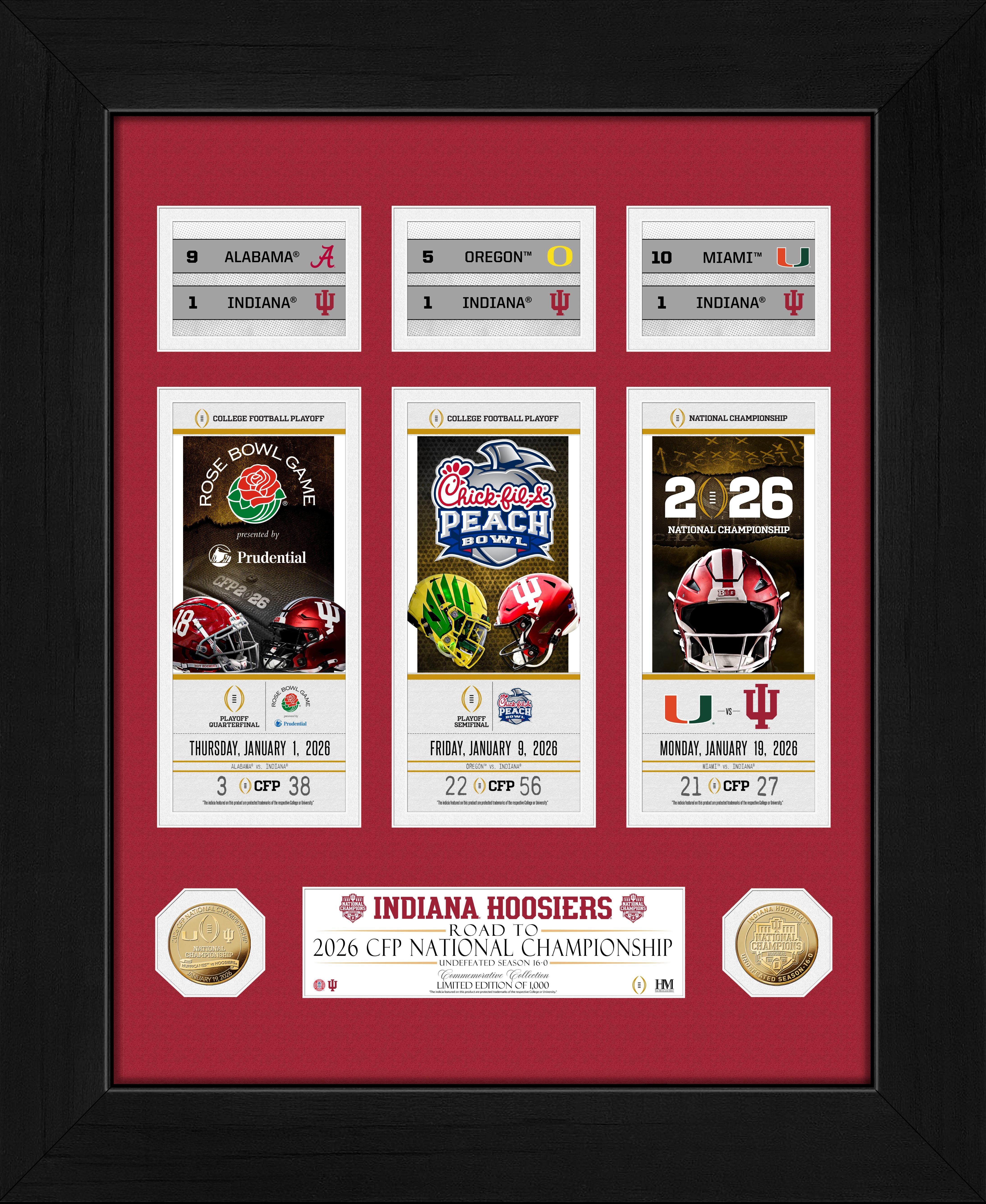 Indiana University 2025-26 CFP National Champions Deluxe Road to the Championship Gold Coin Photo Mint
