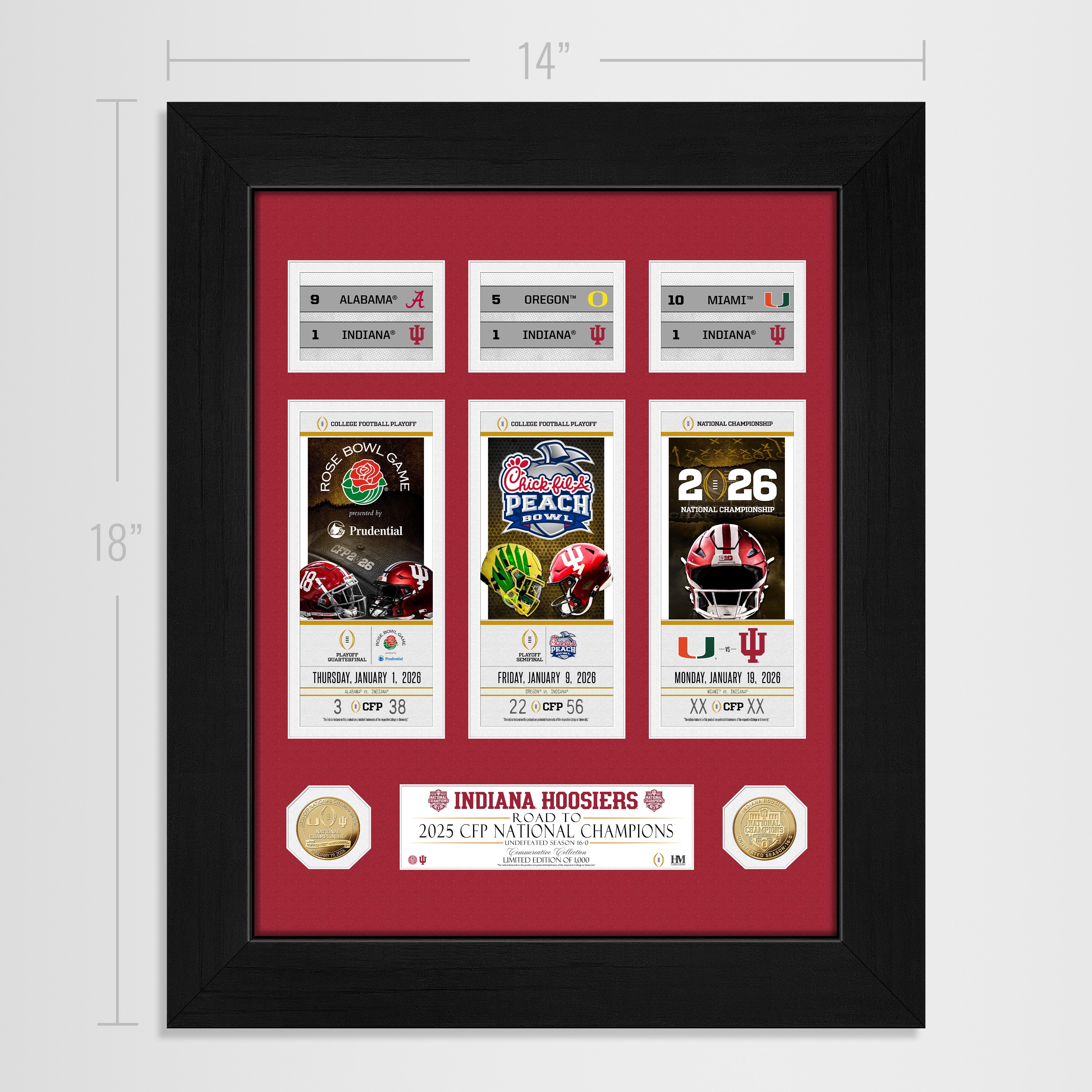 Indiana Hoosiers 2025-26 CFP National Champions Deluxe Road to the Championship Gold Coin Photo Mint - Sports Gifts, Sports Memorabilia, Sports Collectibles, Fan Shop